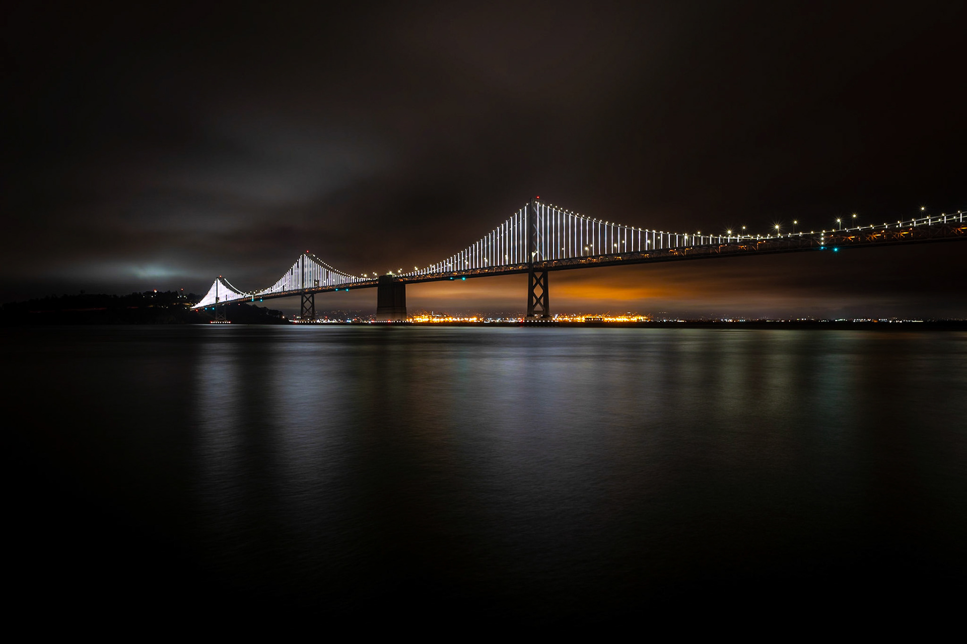 Bay Bridge at night, San Francisco, California
