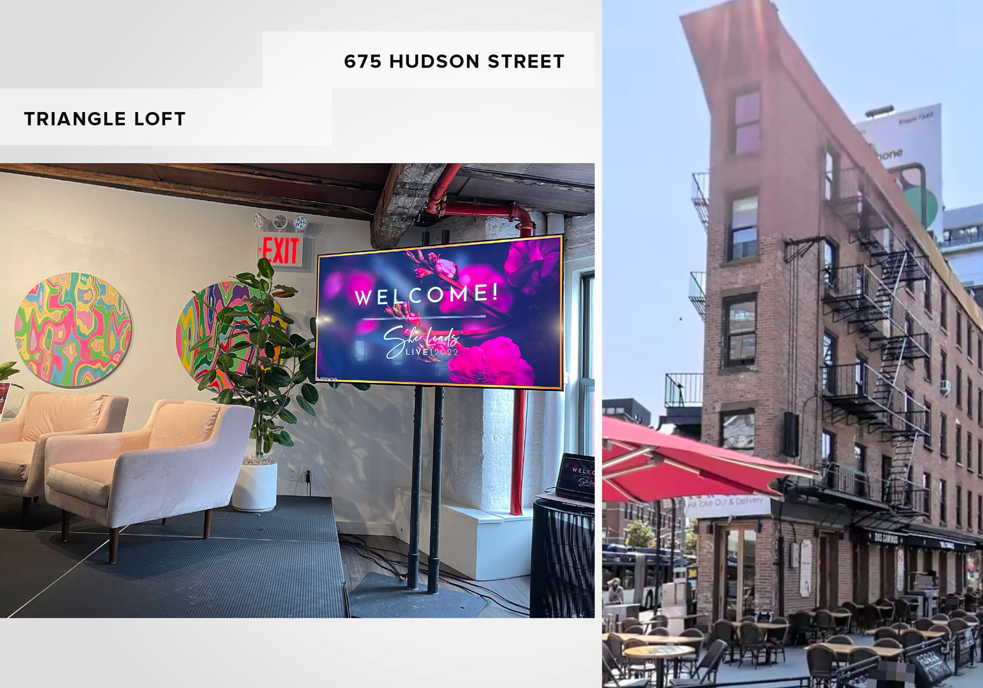 The Triangle Loft, NYC, AV slide designed by LMI+D