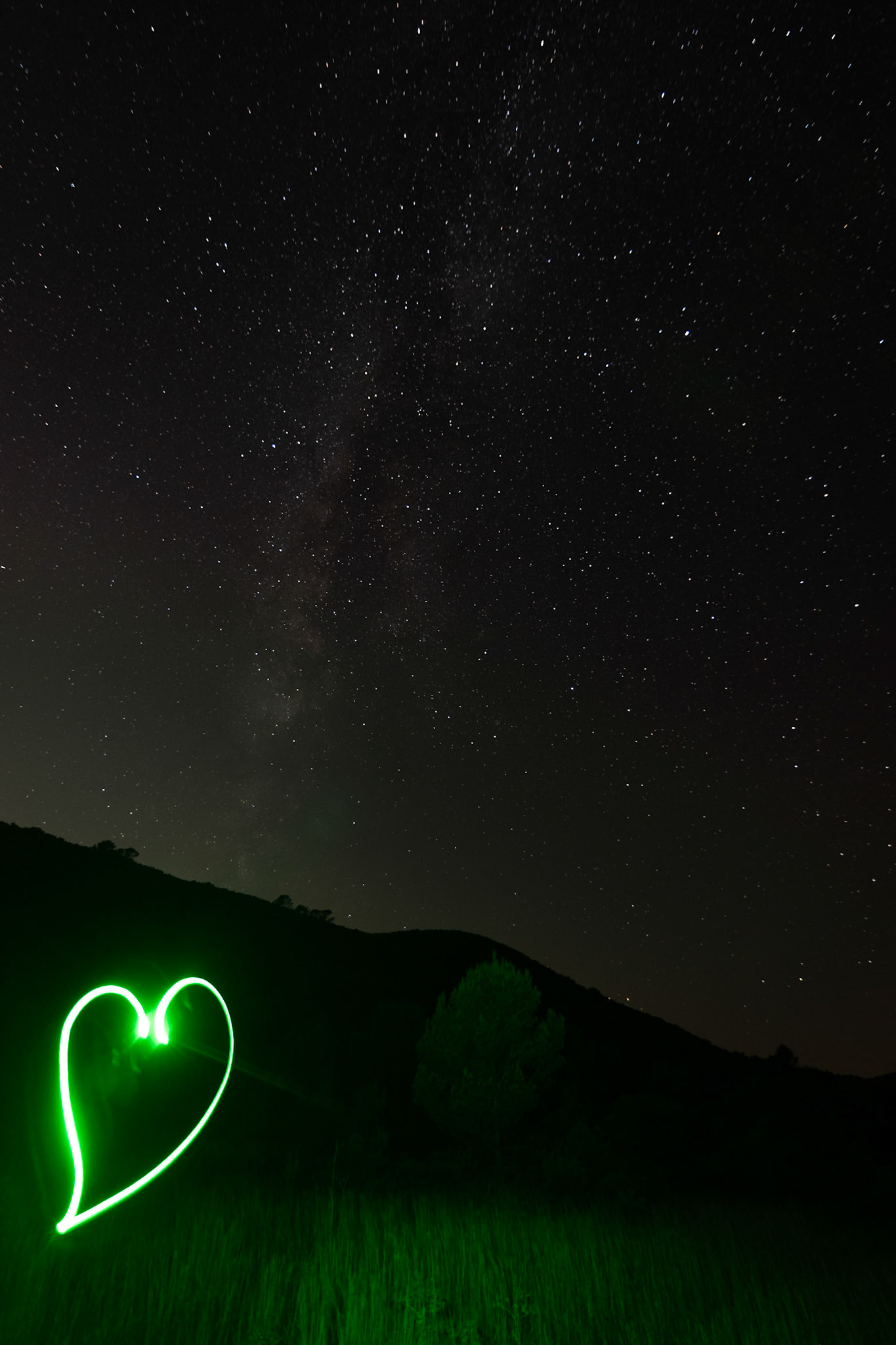 Heart shaped lightpainting, St Jean De Cuculles 2025