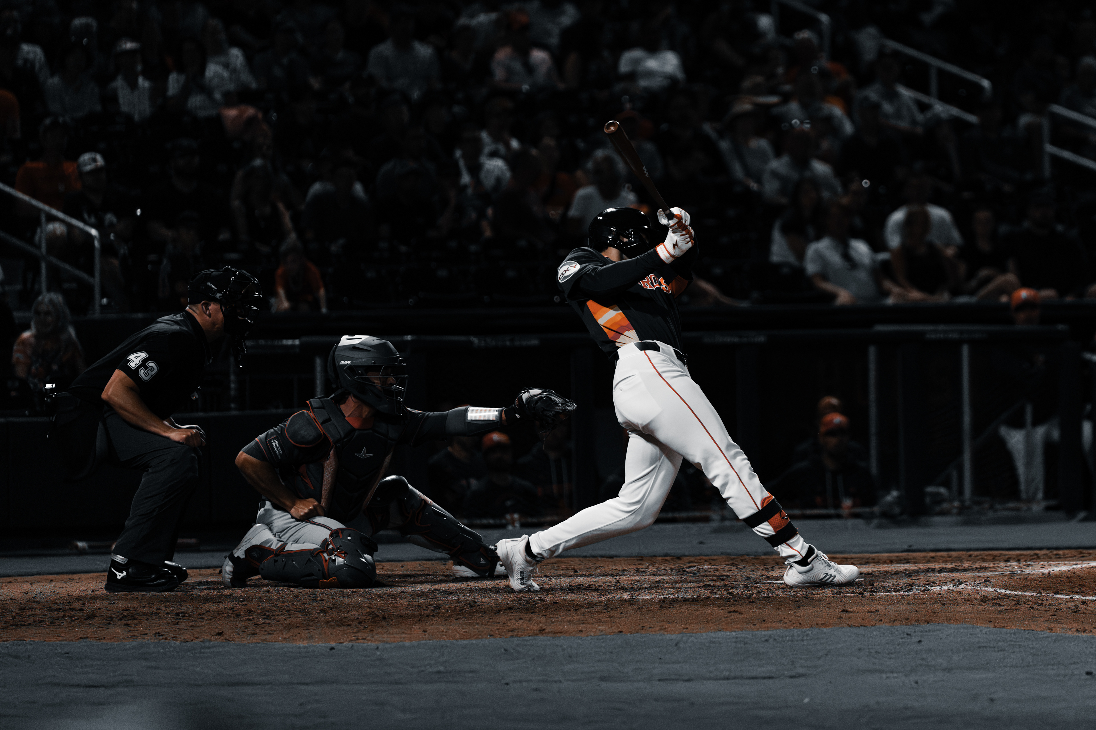 Houston Astros batter at the plate during a spring training night game against the New York Mets at The Ballpark of the Palm Beaches, March 2026. Photo by Aday's Media Production