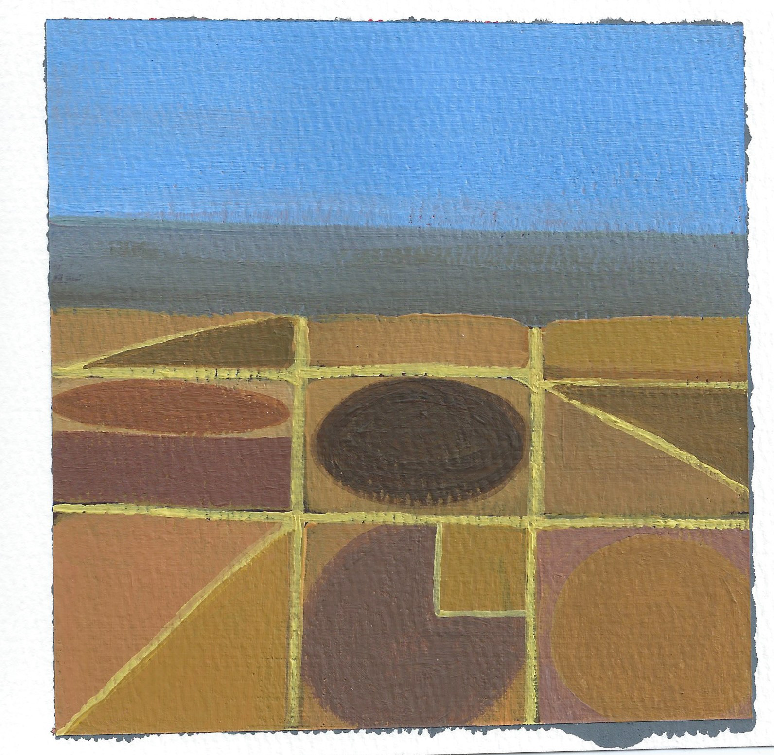 "South Central Valley" (Acrylic on Paper) 5" x 5"
