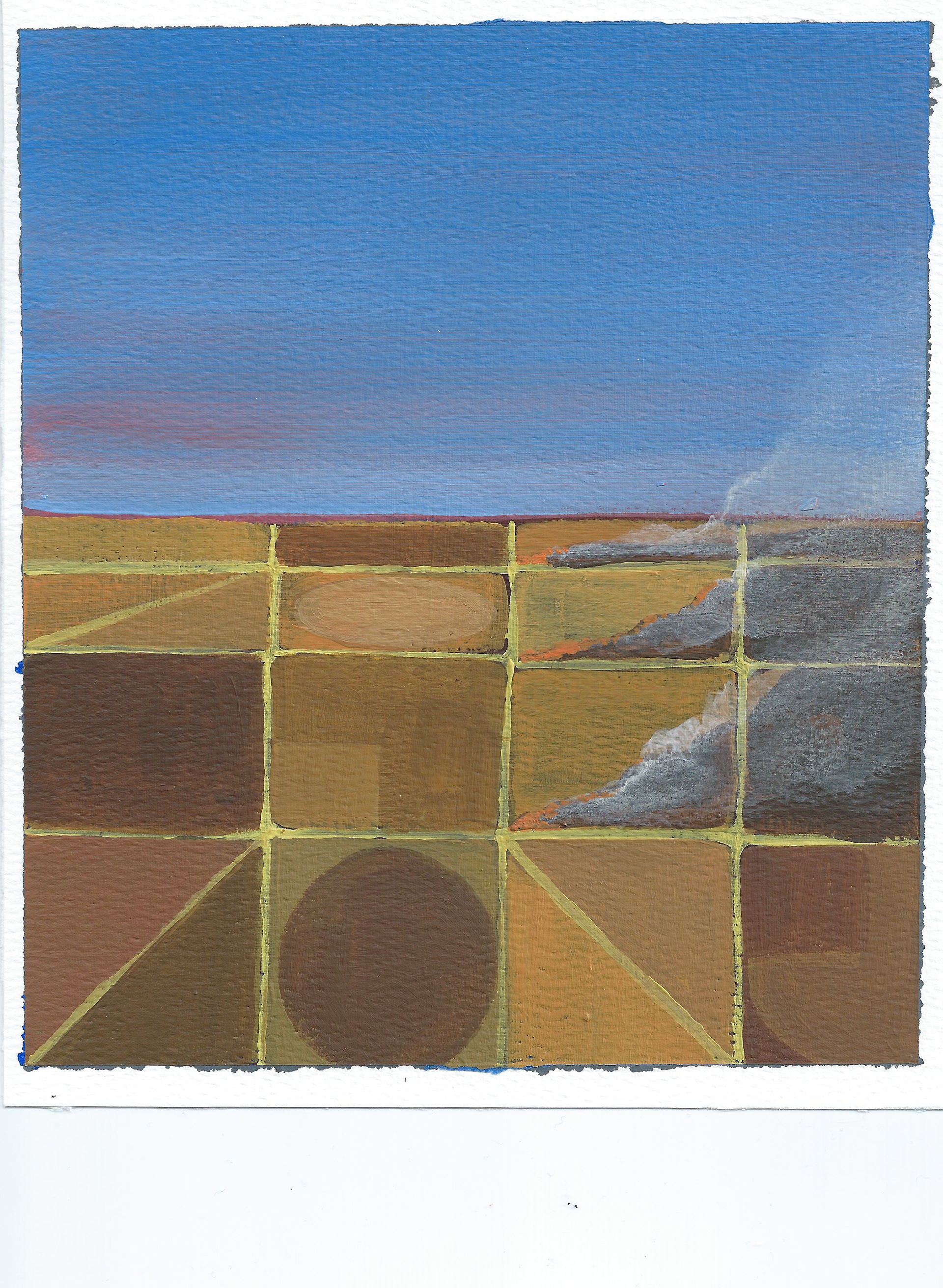 "A Wonderful End" (Acrylic on Paper) 6.5" x 7.5"