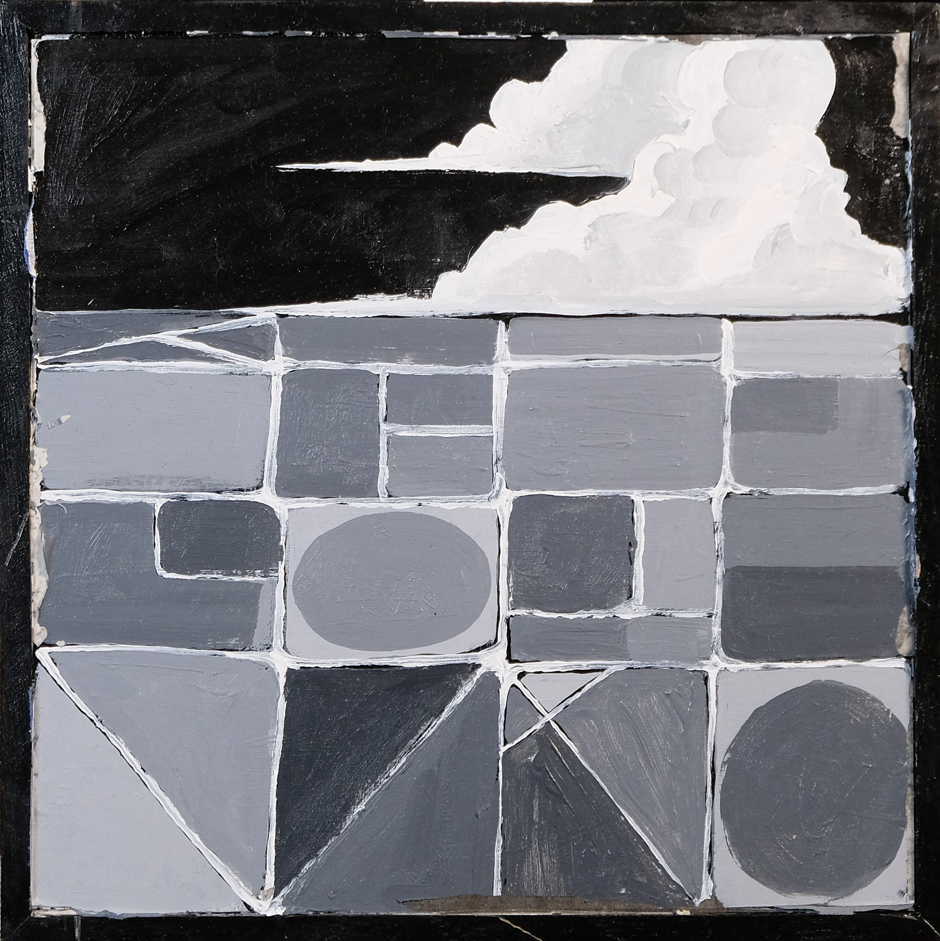 "Sunk" (Acrylic on Wood Board) 6.625" x 6.625"