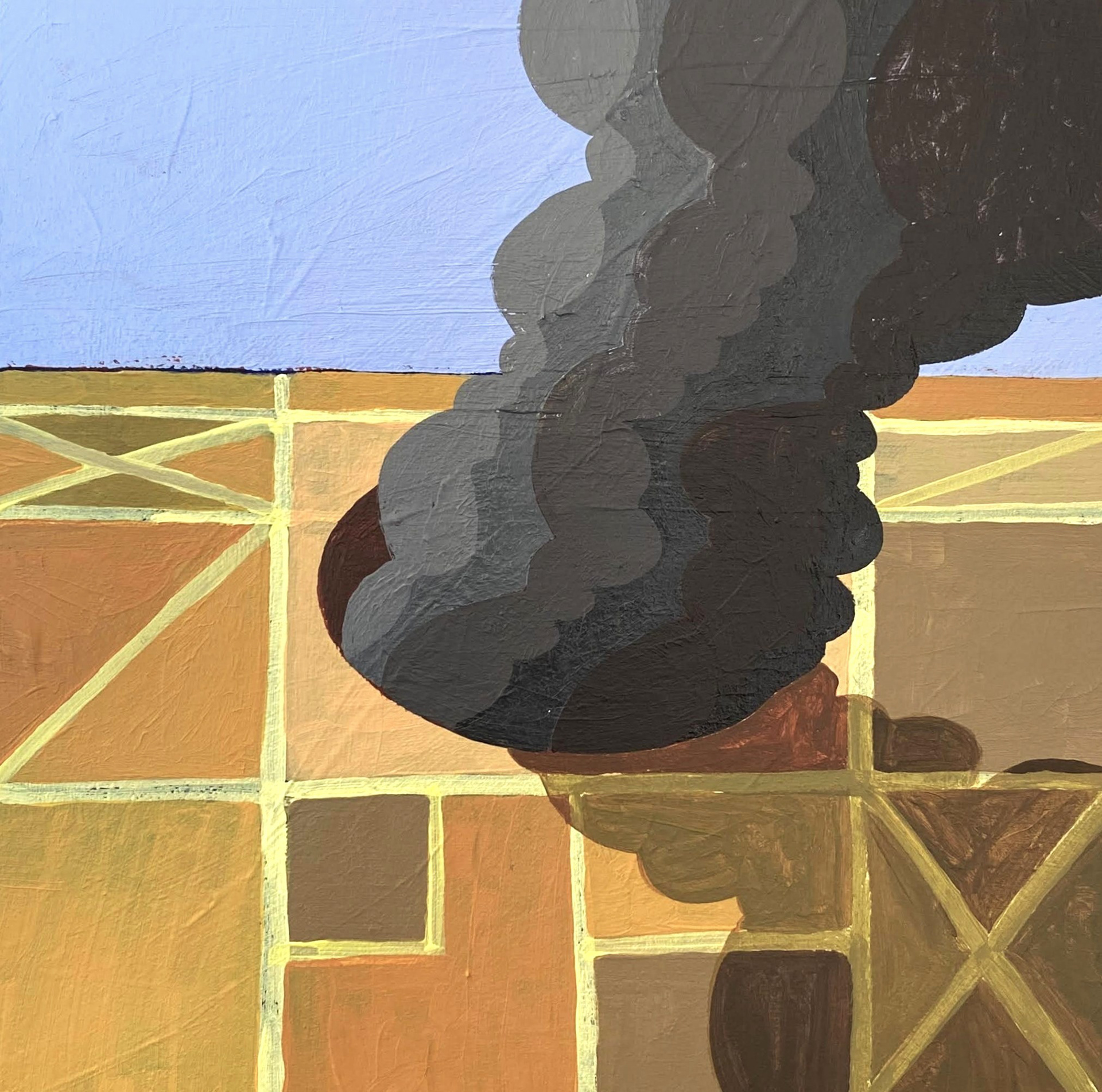 "Burn Pit" (Acrylic on Woodboard) 8" x 8" | $300 (UNFRAMED)