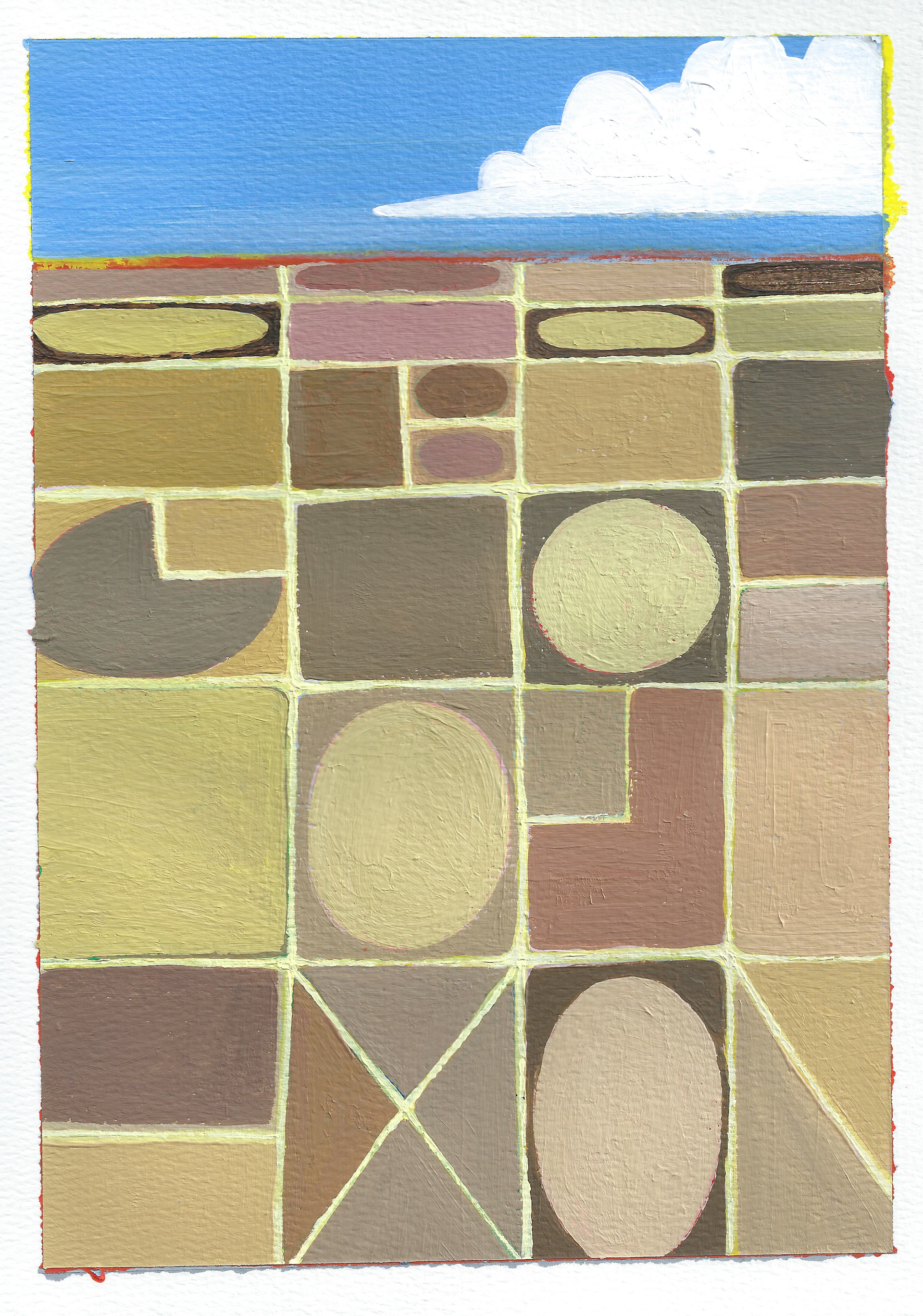 "No School Today" (Acrylic on Paper) 7.5" x 11"