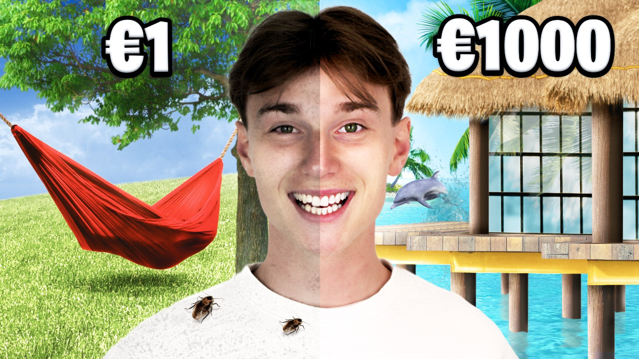 "€1 vs €1000 Tropische Overnachting!"