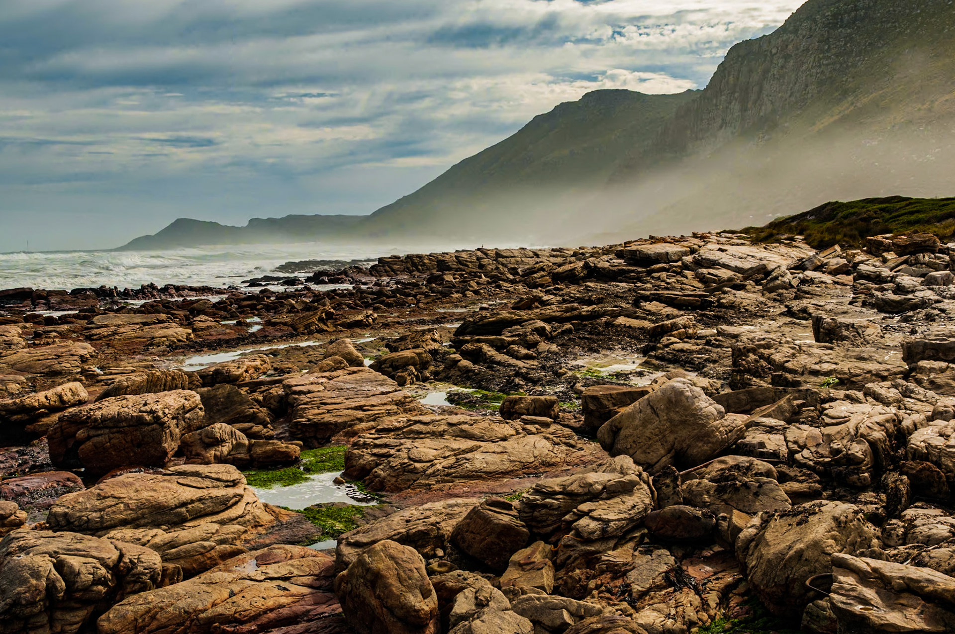 Cape Agulhas is the southernmost tip of Africa. Here, you can put one foot in the Indian Ocean and the other in the Atlantic Ocean. The strong winds of the Roaring Forties and conflicting water currents make this a treacherous area and the coastline is littered with over 2500 shipwrecks.