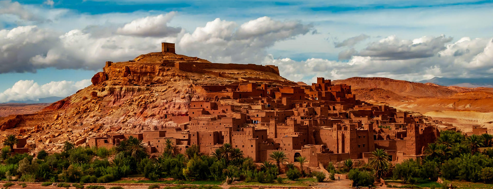 On the southern slopes of the High Atlas Mountains in the Ouarzazate Province is a striking example of southern Moroccan architecture. Aït Ben Haddou was established in 757 AD. These mud buildings are World Heritage-listed and have been the sets for over 25 movies and TV shows, including Game of Thrones, Gladiator and Romancing the Stone.