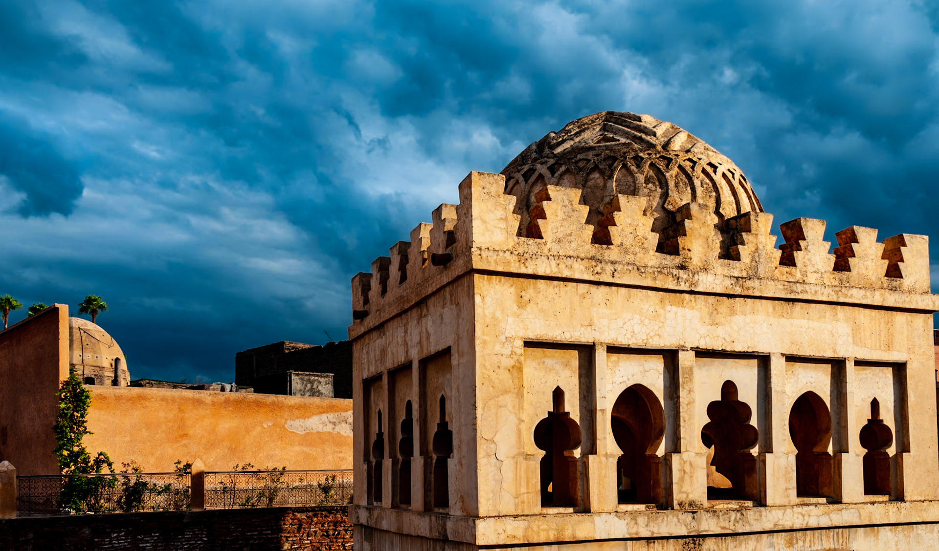 Almoravid Qubba is a domed monument erected by the Almoravid dynasty in 1117 AD. It is one of the only remnants of Almoravid architecture in Morocco. Carved on the foundation is the oldest cursive Maghrebi script in North Africa. The qubba was used for ritual ablutions before prayer in the city's now ruined main mosque.