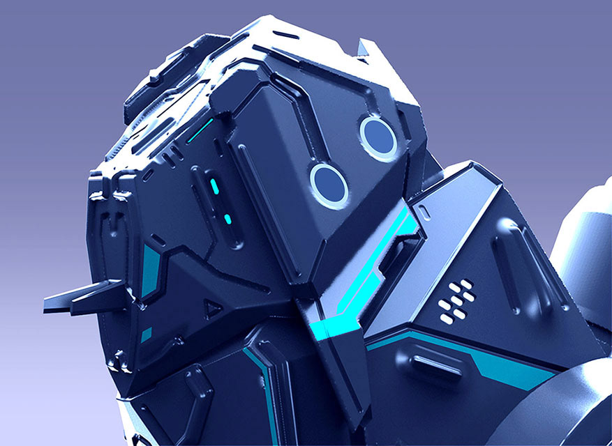 Mech Head Design (3D Coat, Keyshot)