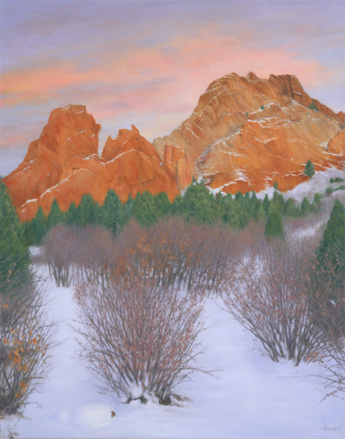 Winter Sunset at the Garden of the Gods • 22" x 28"