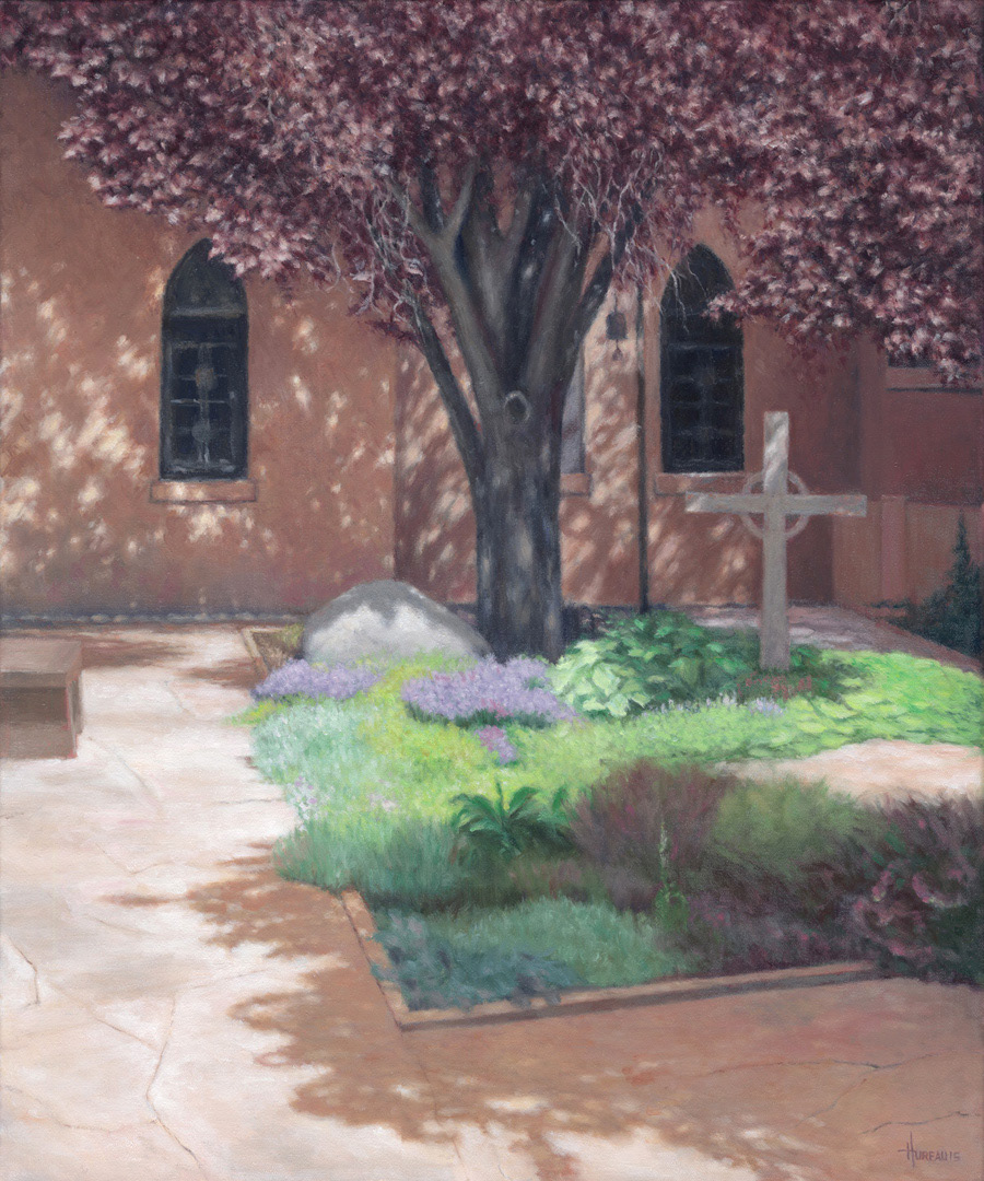 Santa Fe Church Courtyard • 20" x 24"
