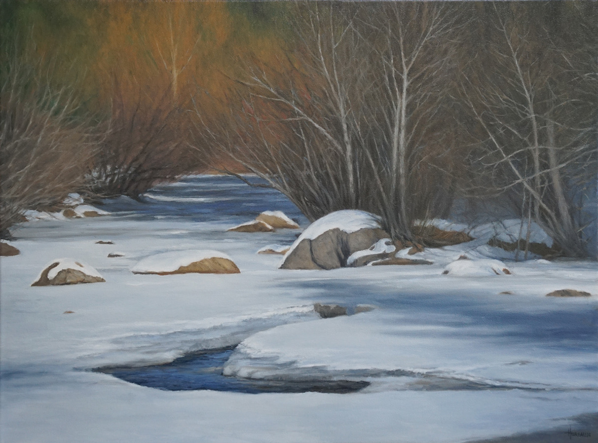 Winter Morning Stream • 18" x 24"