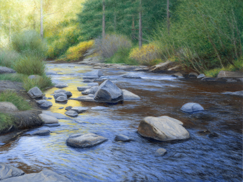 Reflections in Blue and Gold • 18" x 24"