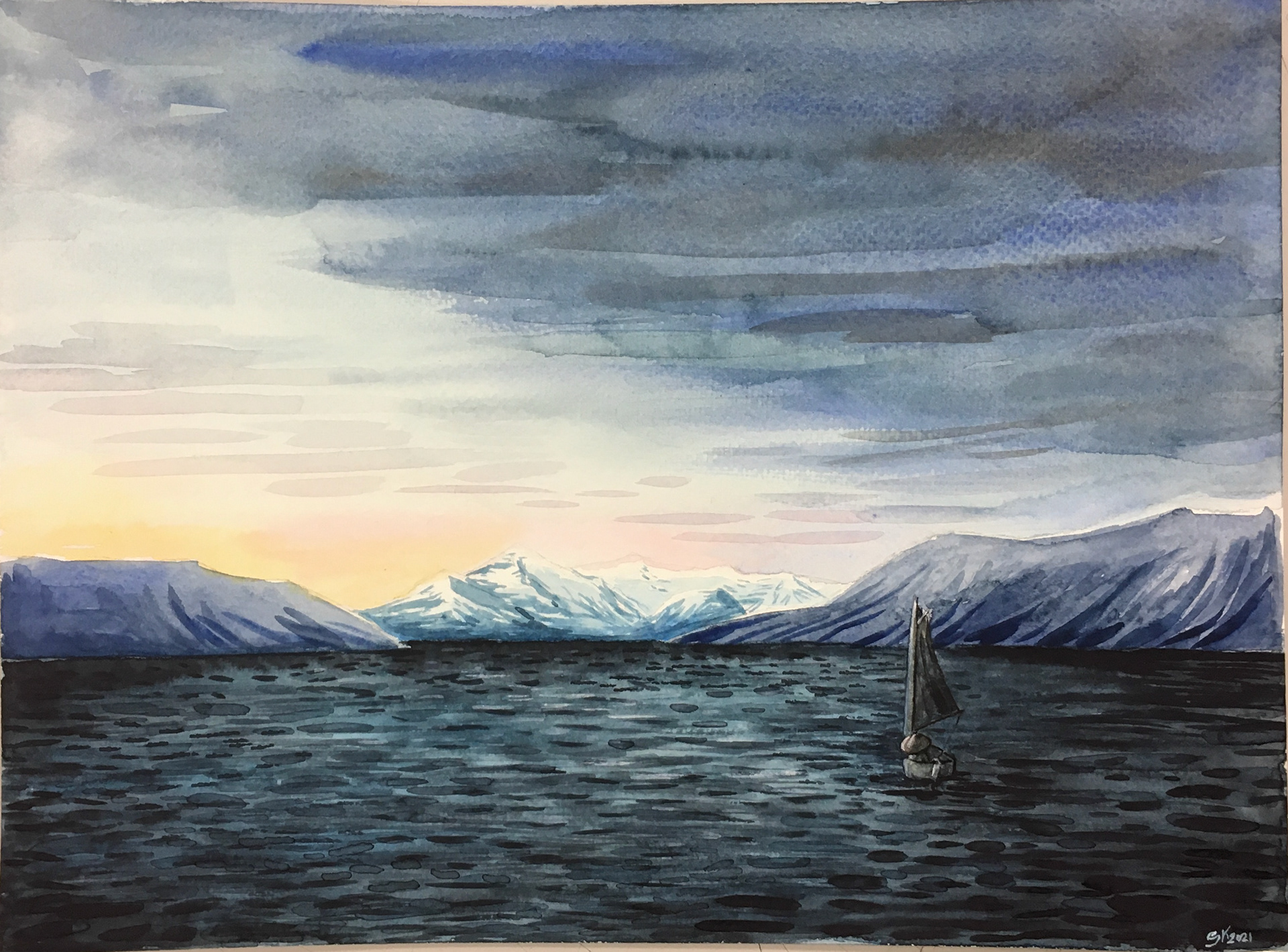 "Journey to Esjan" - Watercolour