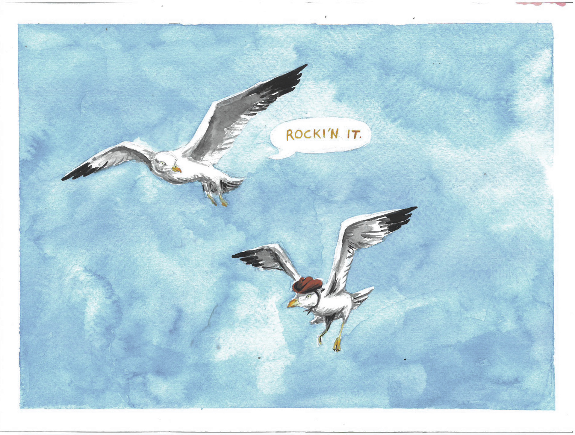 "Rocki'n it" - Watercolour