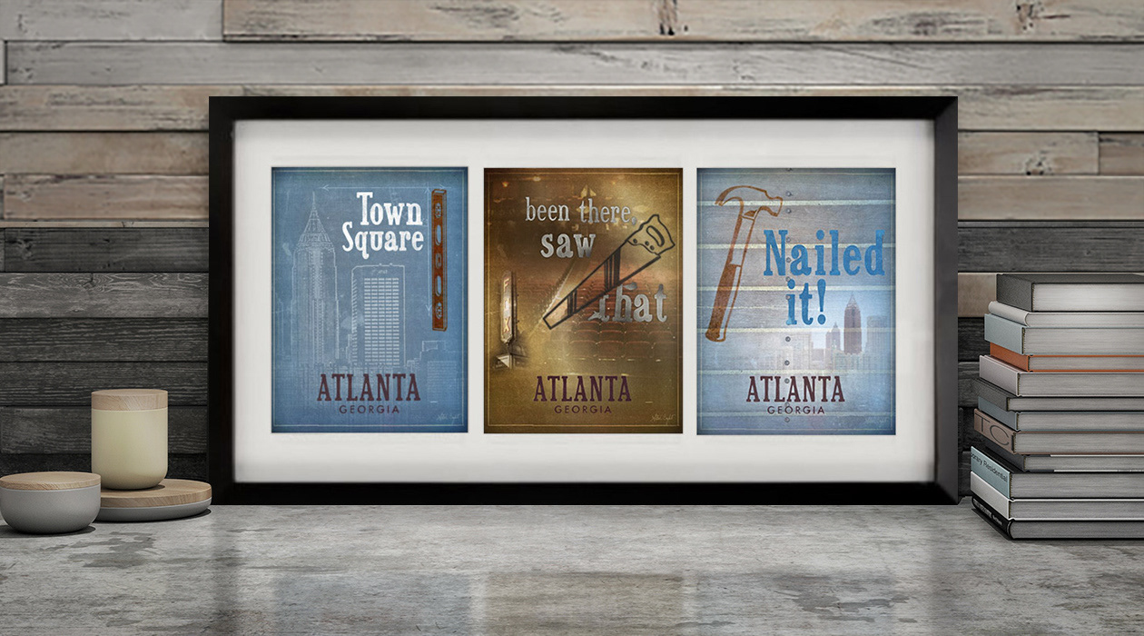 Atlanta Tools prints, framed