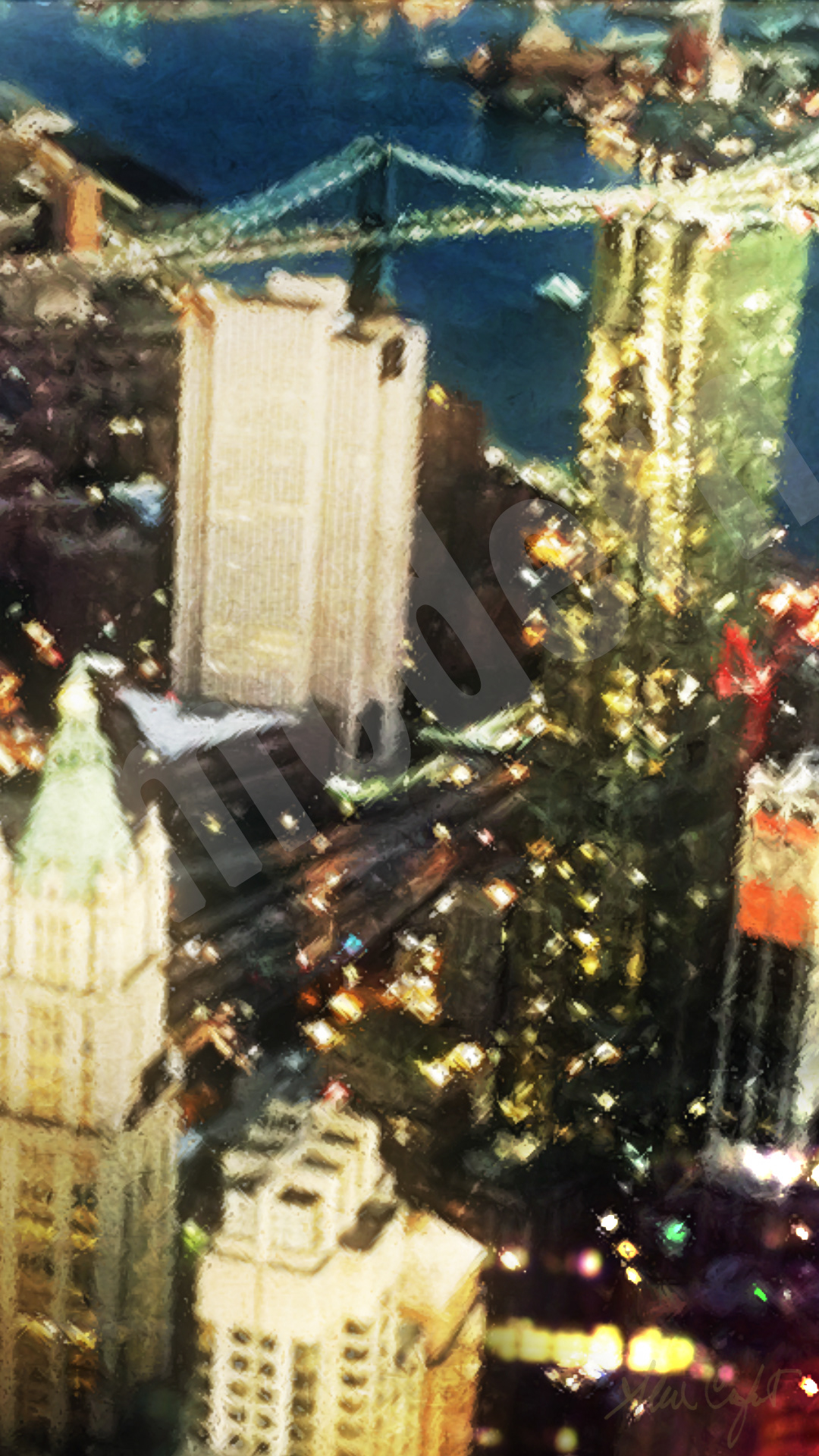 Digitally composited photograph taken from One World Trade