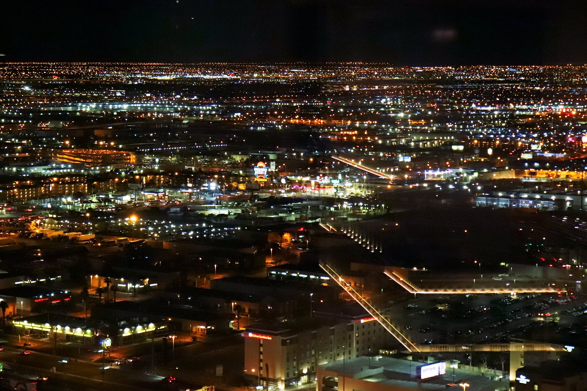 the night lights of Las Vegas