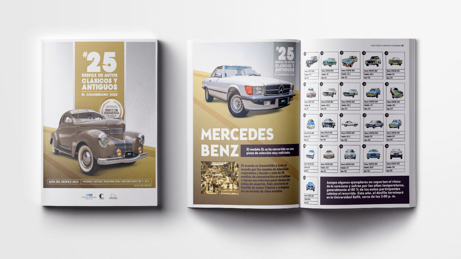 Magazine for the 25th Parade of Classic and Antique Cars in Medellin. El Colombiano