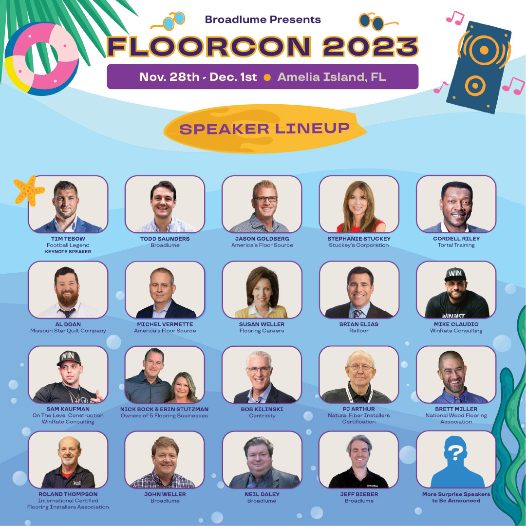 Flyer announcing the FloorCon speaker line up