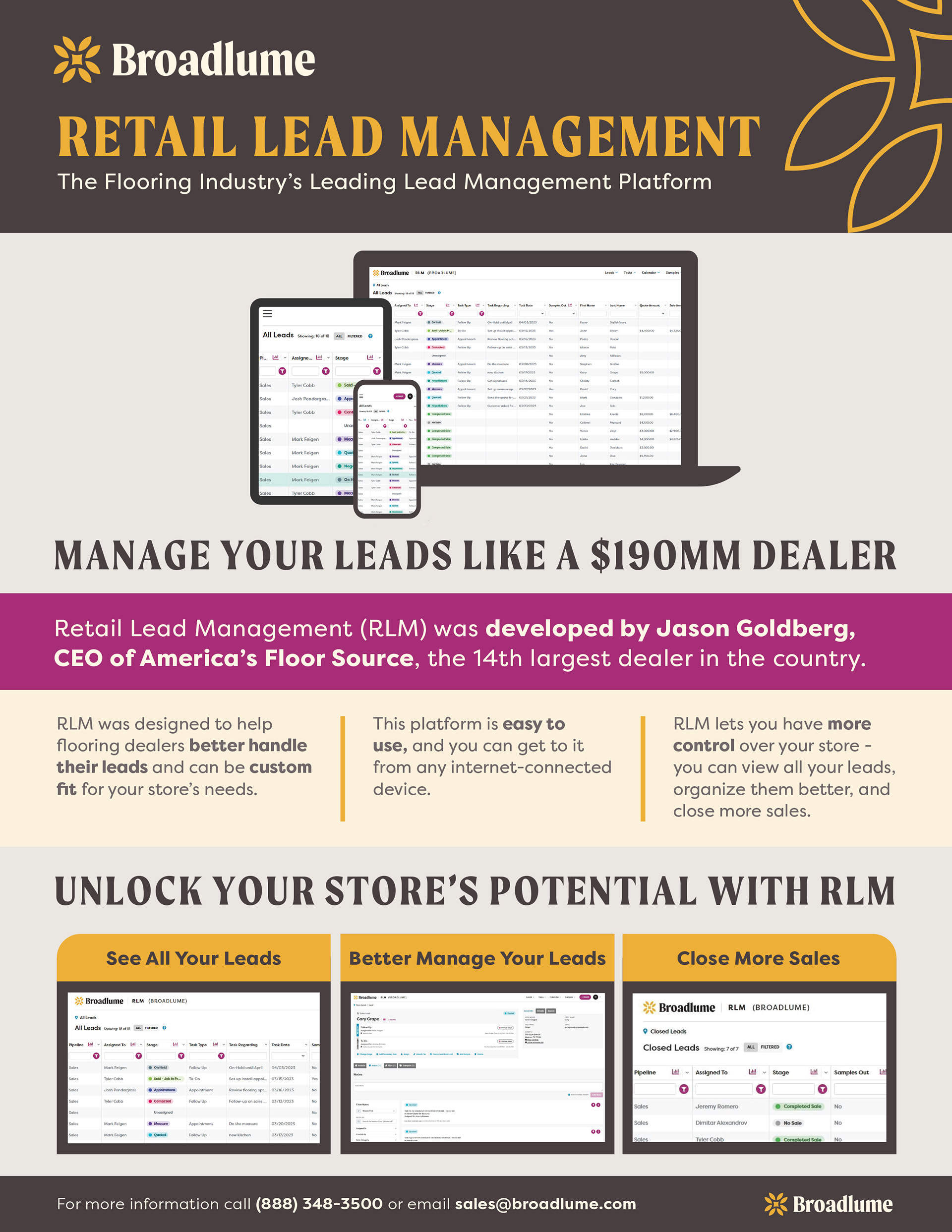 Flyer/Presentation for retailers regarding Retail Lead Management