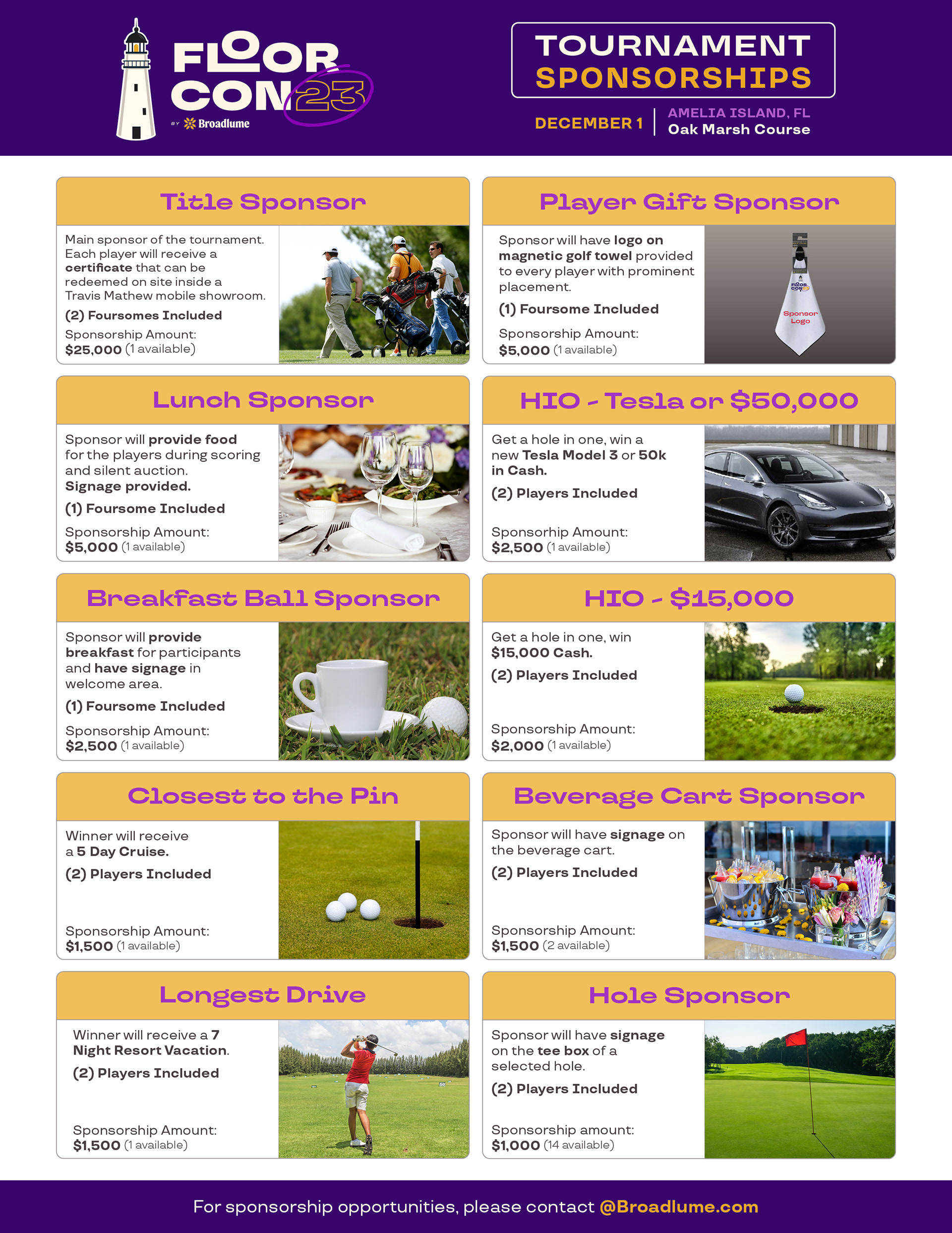 Flyer announcing tournament sponsorships