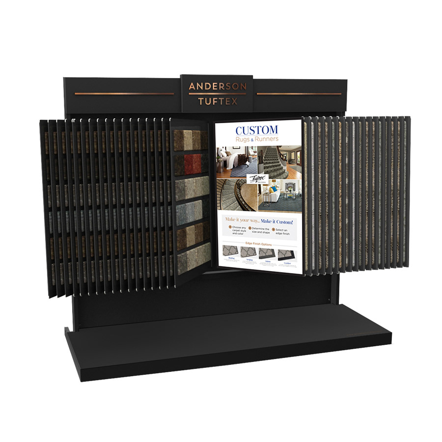 Custom Rugs & Runners Card shown on the display