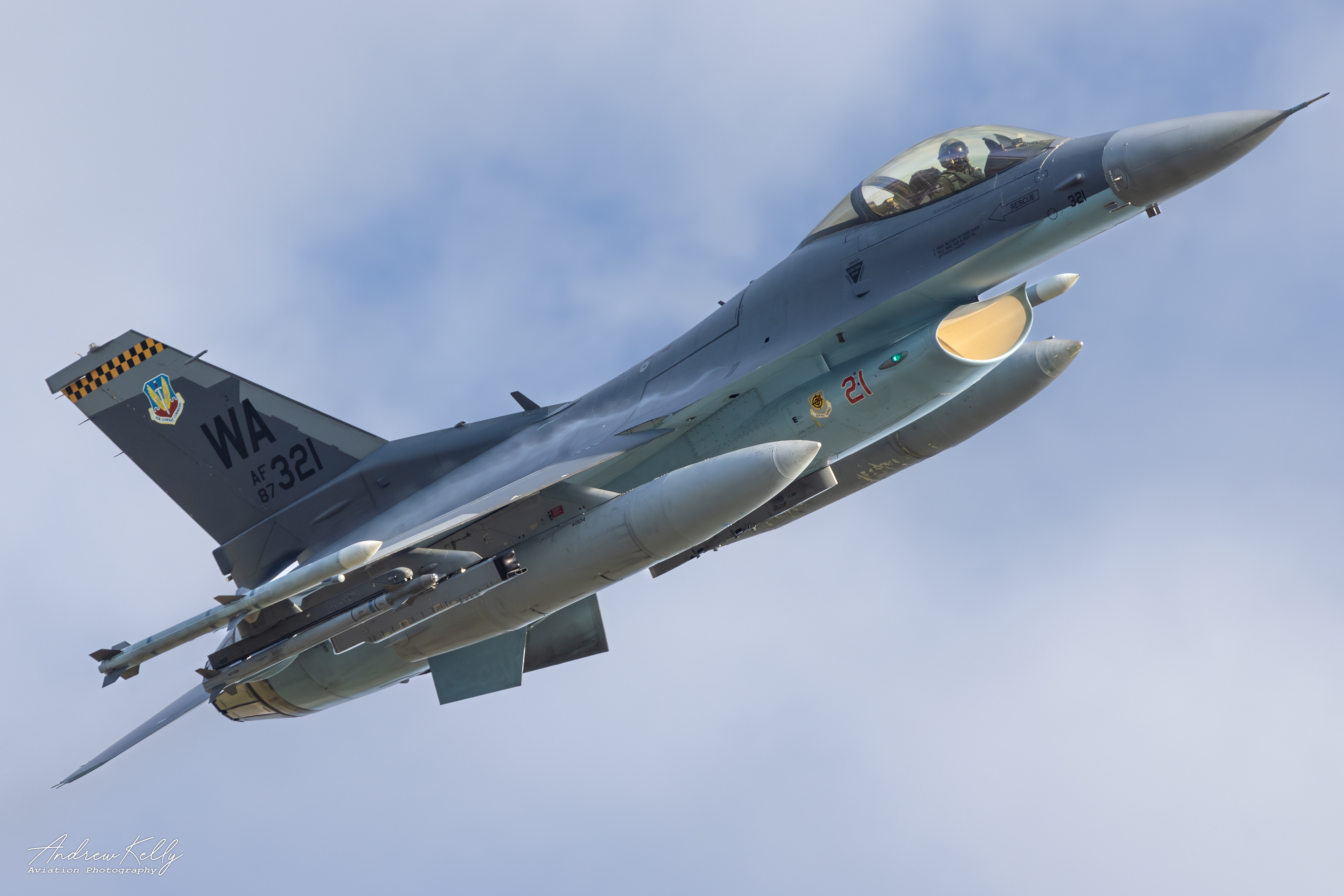 64th Aggressor Squadron F-16 Departs KSAV for William Tell 2023