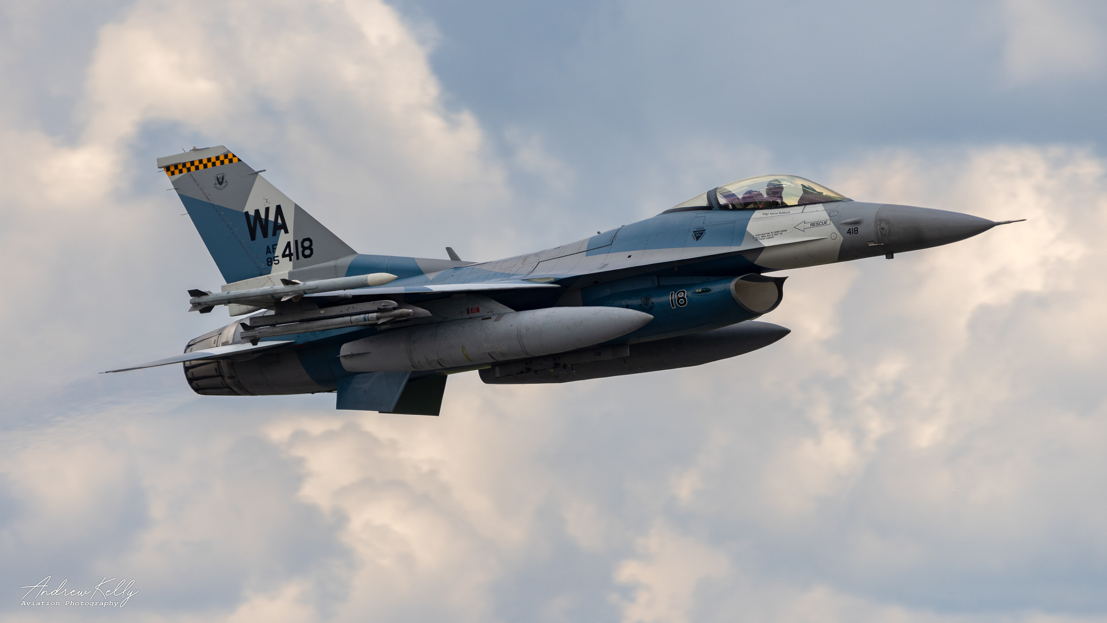 64th Aggressor Squadron F-16 Departs KSAV for William Tell 2023