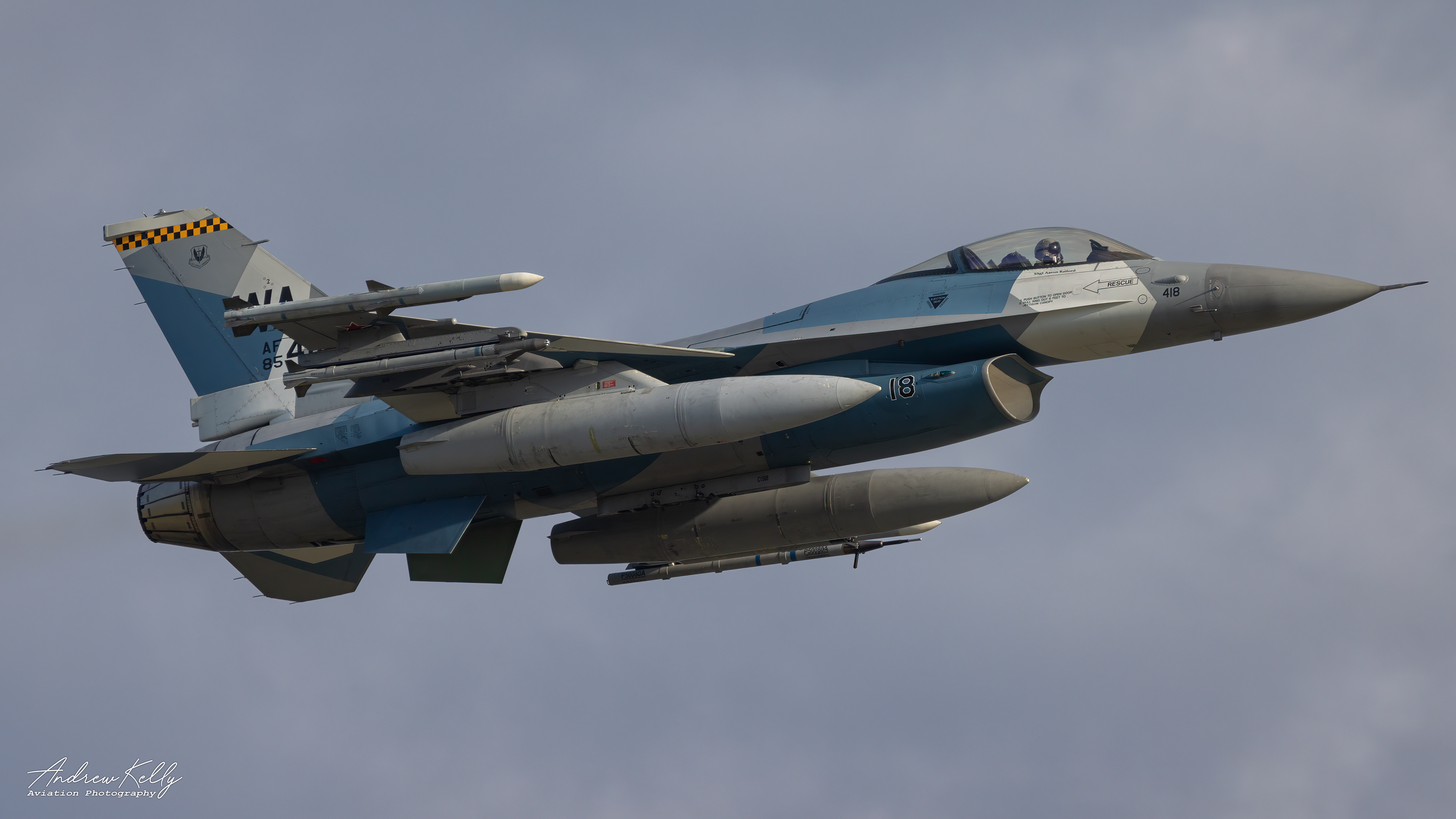 64th Aggressor Squadron F-16 Departs KSAV for William Tell 2023