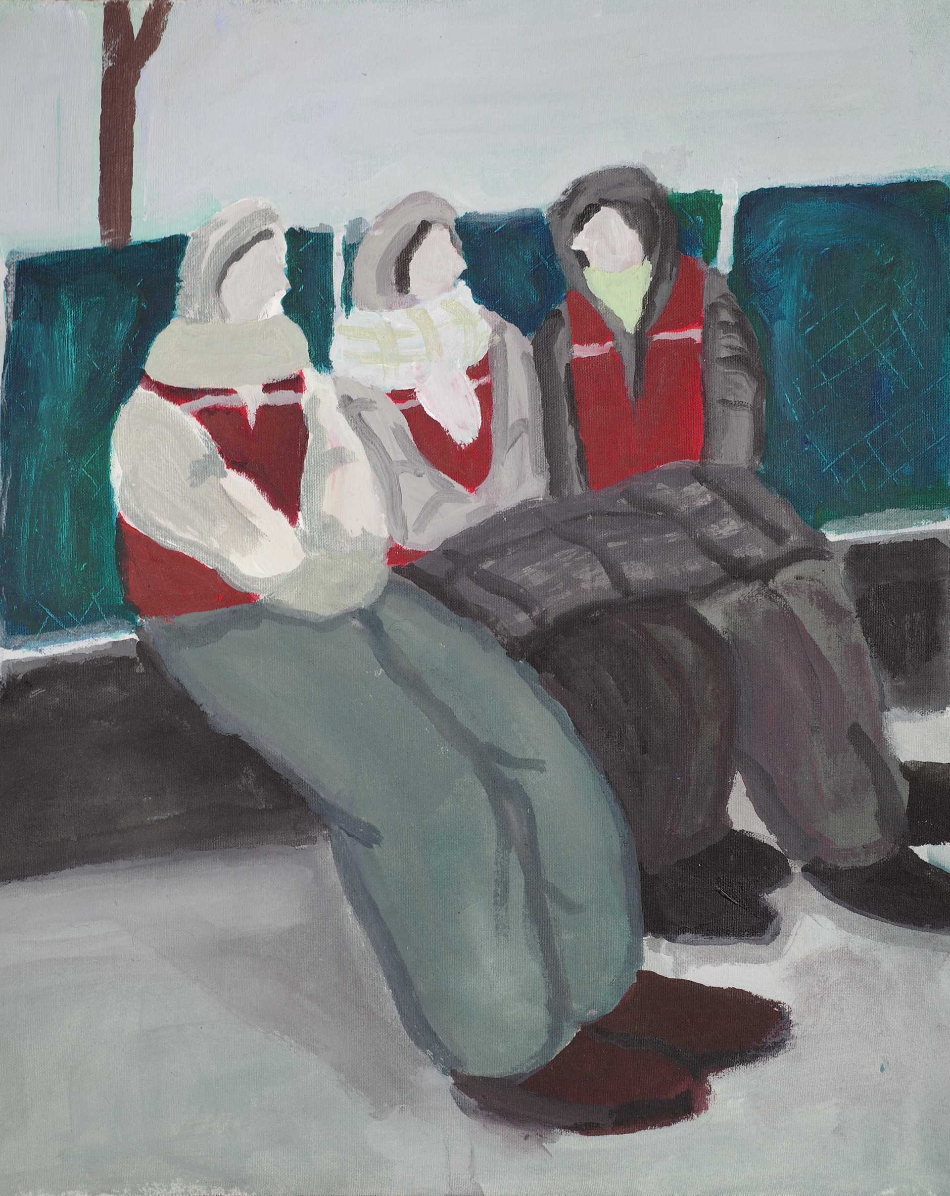 시청 앞_2 (In front of the city hall_2), 40 x 35cm, Acrylic on Fabric, 2021
