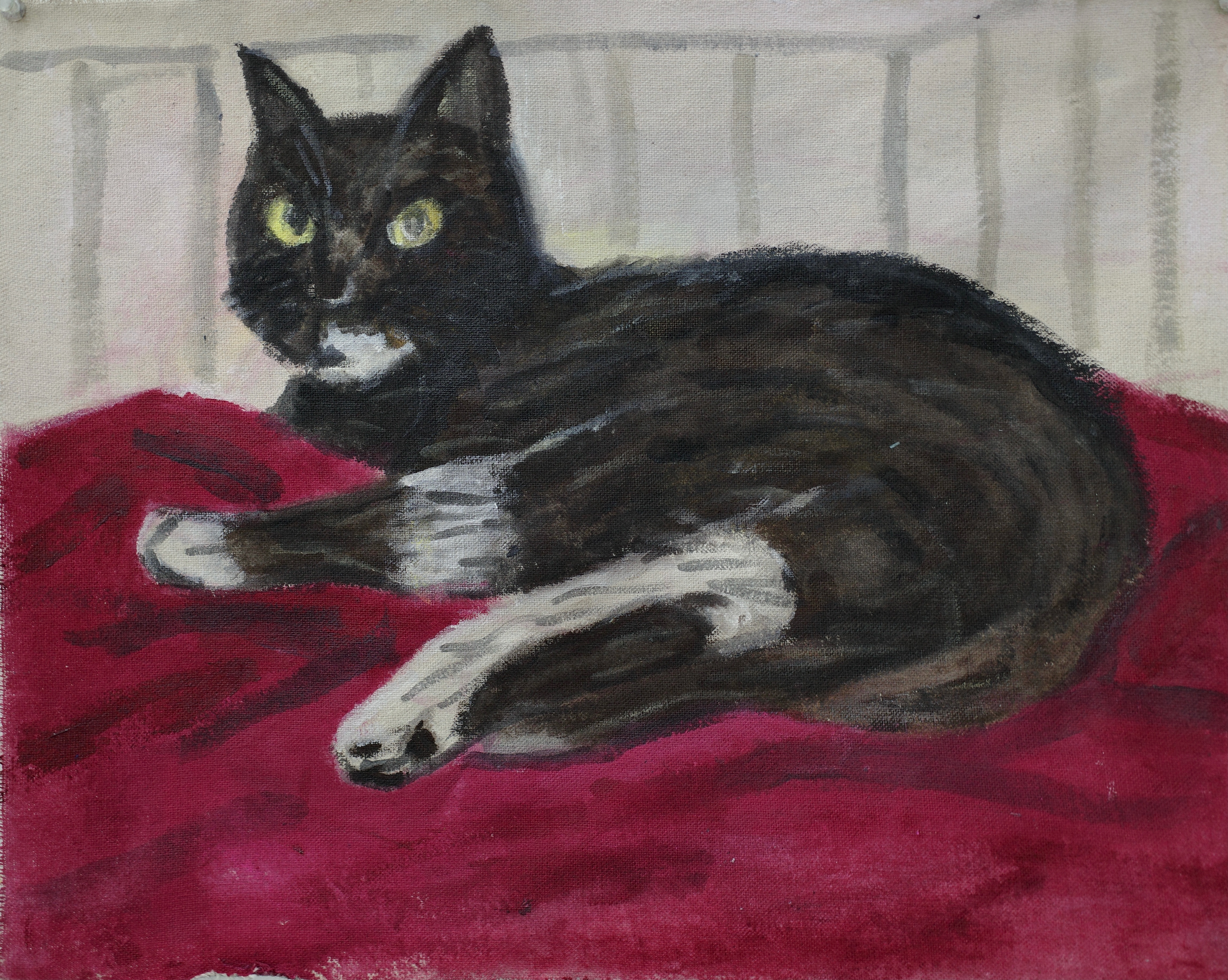 달님이 (Dal nim), 37 x 47cm, Acrylic on Fabric, 2021