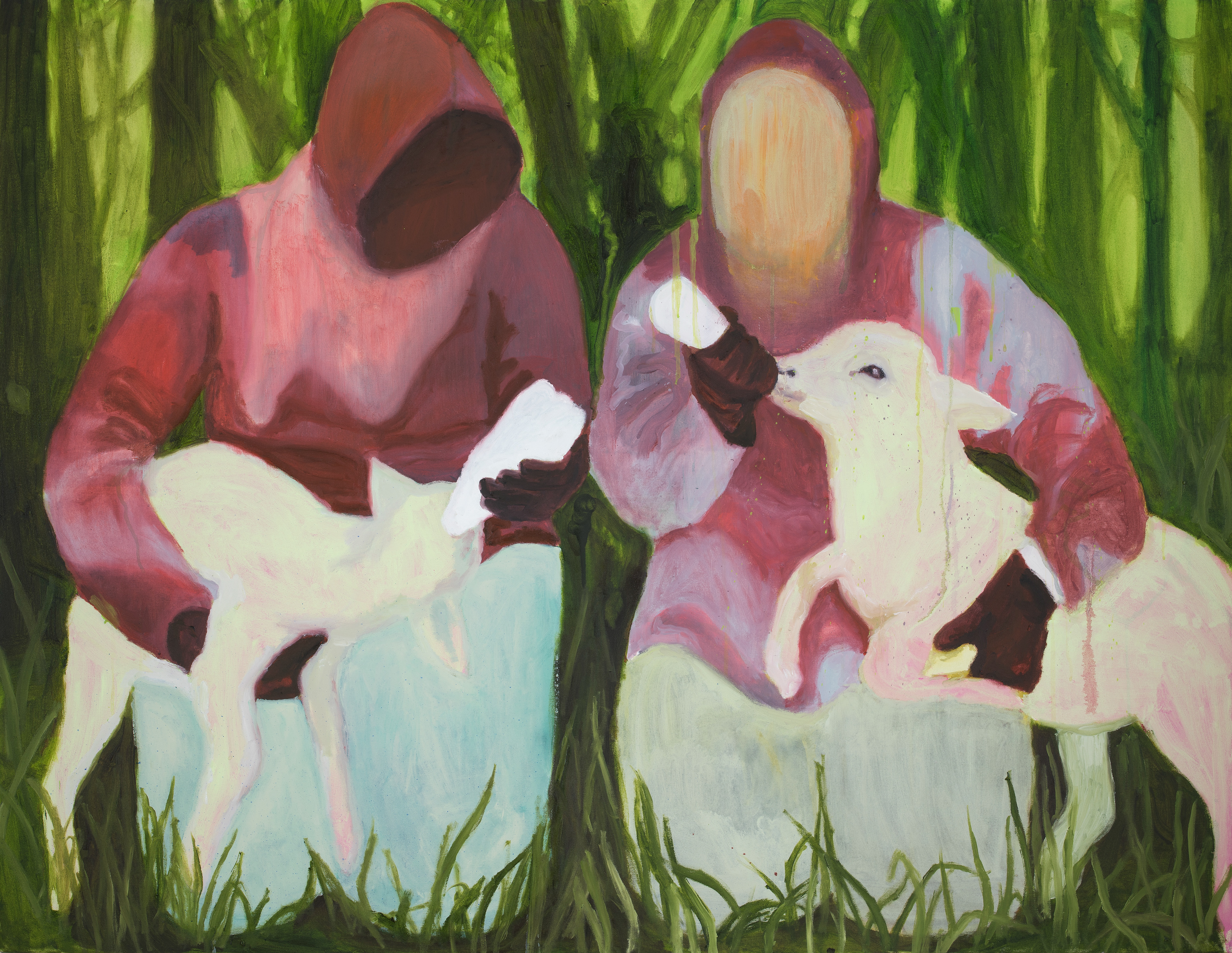 동물해방전선_양(Animal Liberation Front_Lambs), 112.1 x 145.5cm, Oil on Canvas, 2021