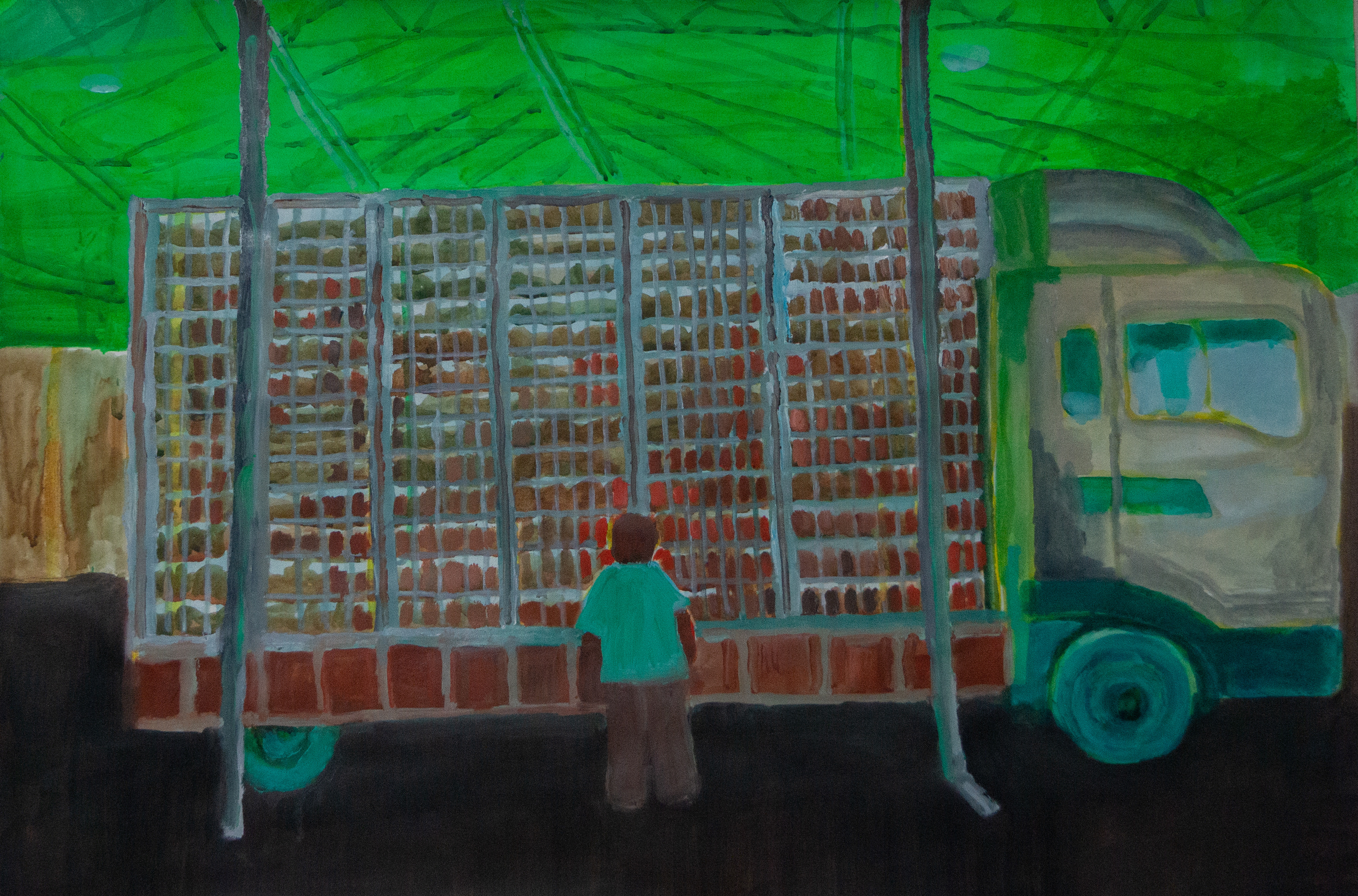 비질 (Vigil), 39.3 x 54.5cm, Mixed media on Paper, 2020