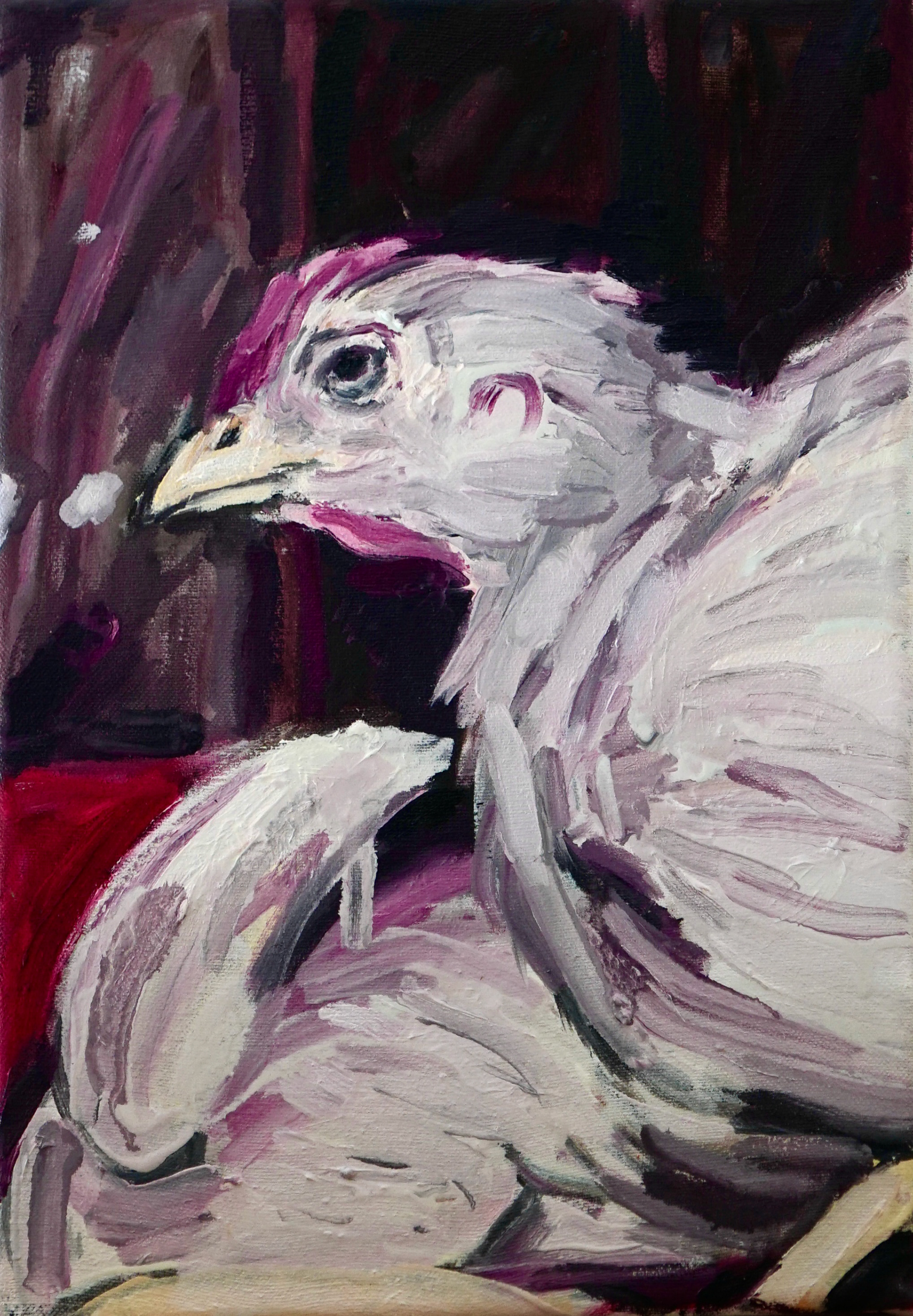 그럼 지금은 카인이 살아남았군요 #3 (So now that Cain survived) #3, oil on canvas, 27x18.5cm, 2023