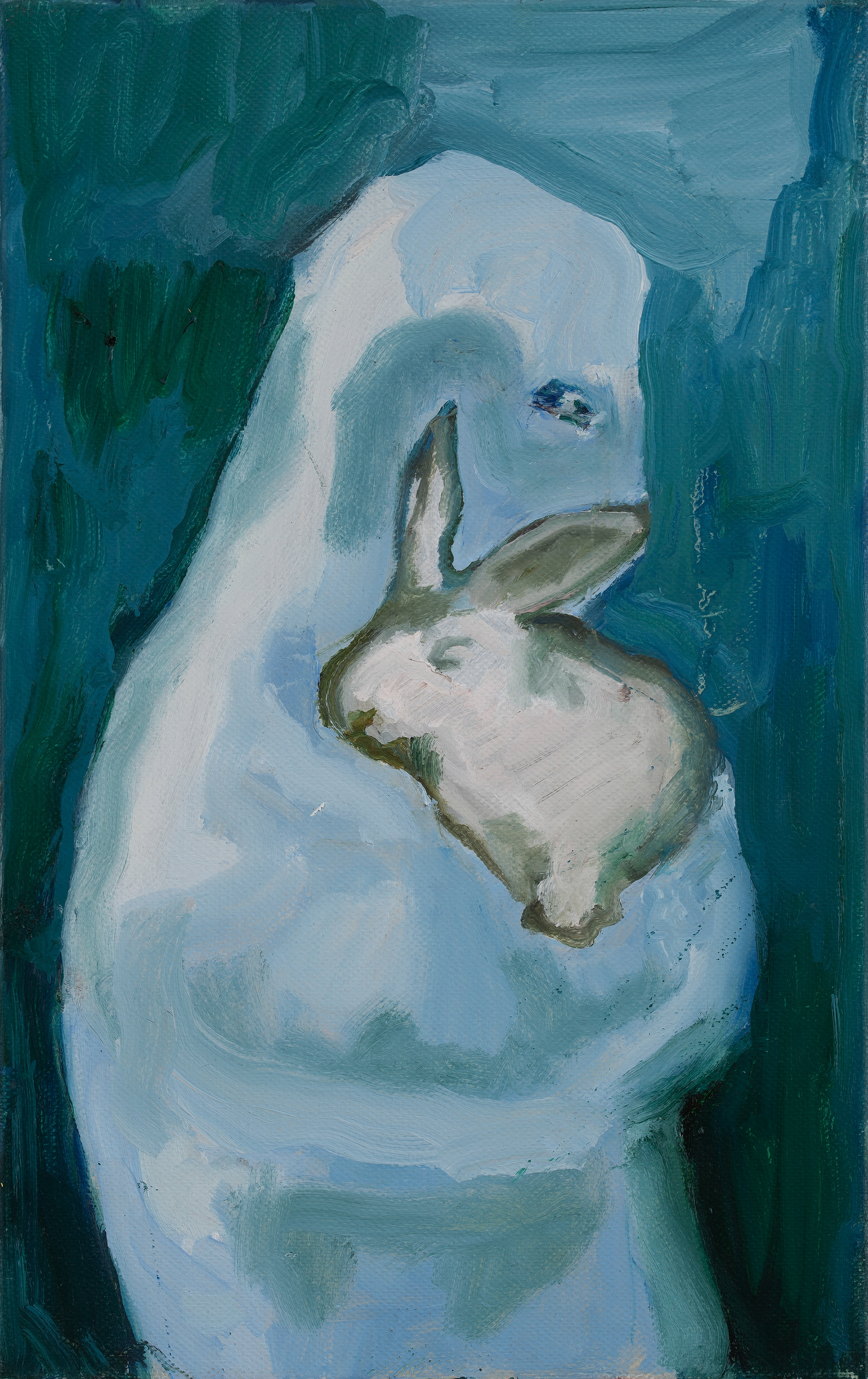 동물해방전선_토끼_2(Animal Liberation Front_Rabbit_2), 33.4 x 21.2cm, Oil on Canvas, 2021