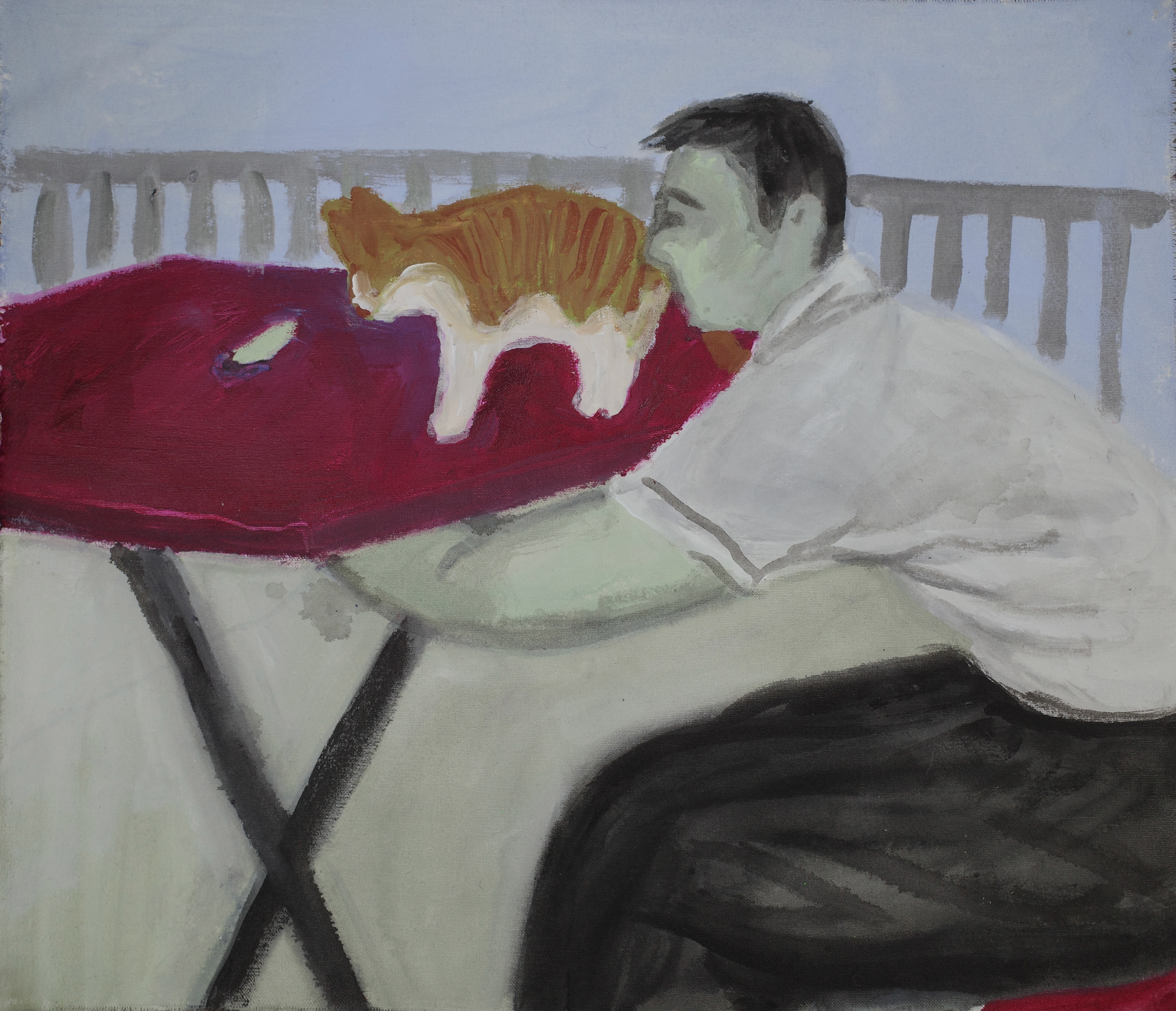 역전이와 나세균열사 (Na Segyun with YeokJeon), 40 x 35cm, Acrylic on Fabric, 2021