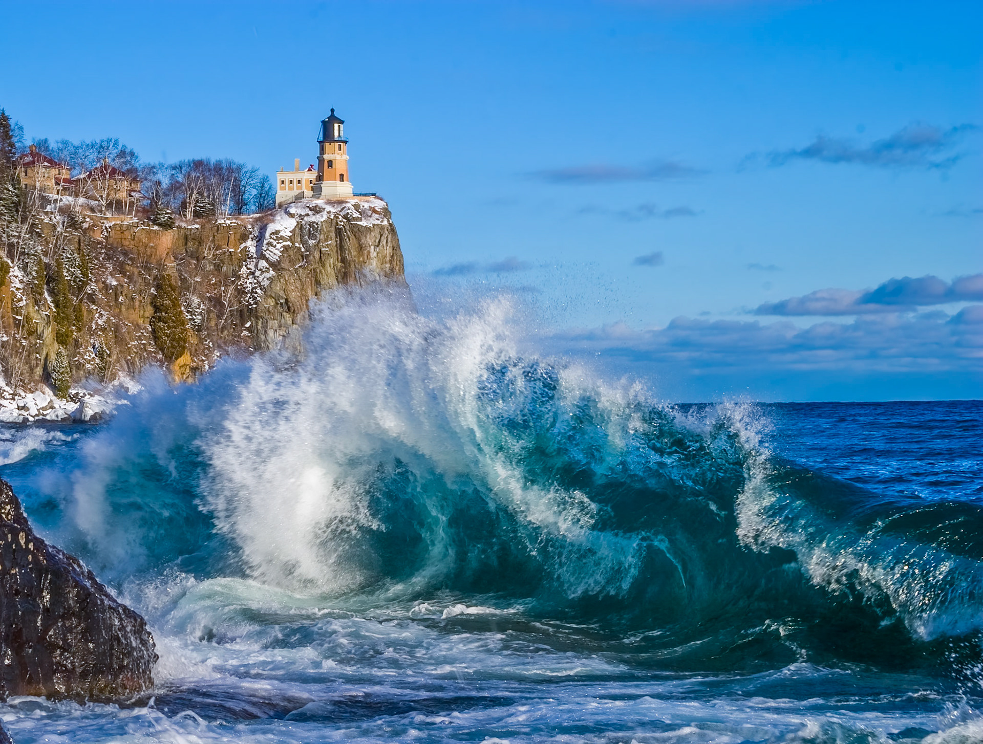 January 14 – Cold WaveI always stop by Split Rock State Park when I head up the North Shore of Lake Superior, and this day was no different. A sunny winter afternoon with light winds made conditions feel almost gentle—at least at first.The waves were still energized from a passing cold front the day before. Fresh snow along the shoreline and emerald-blue water rolling in from the open lake created an unforgettable winter scene, both beautiful and intimidating.In moments like this, “wow” is the only word that comes to mind. Your heart pounds as you carefully pick your way across ice-coated rocks, drawn closer by the raw energy of the lake and the promise of a better vantage point.“You rule the swelling of the sea; when its waves rise, You still them.”Psalm 89:9The power of creation often lies hidden beneath the surface, revealed only when it rises in force. In the same way, the power of God is always present—steady, sovereign, and sure. Seek Him, and you’ll find He is already there, meeting you in the moment.