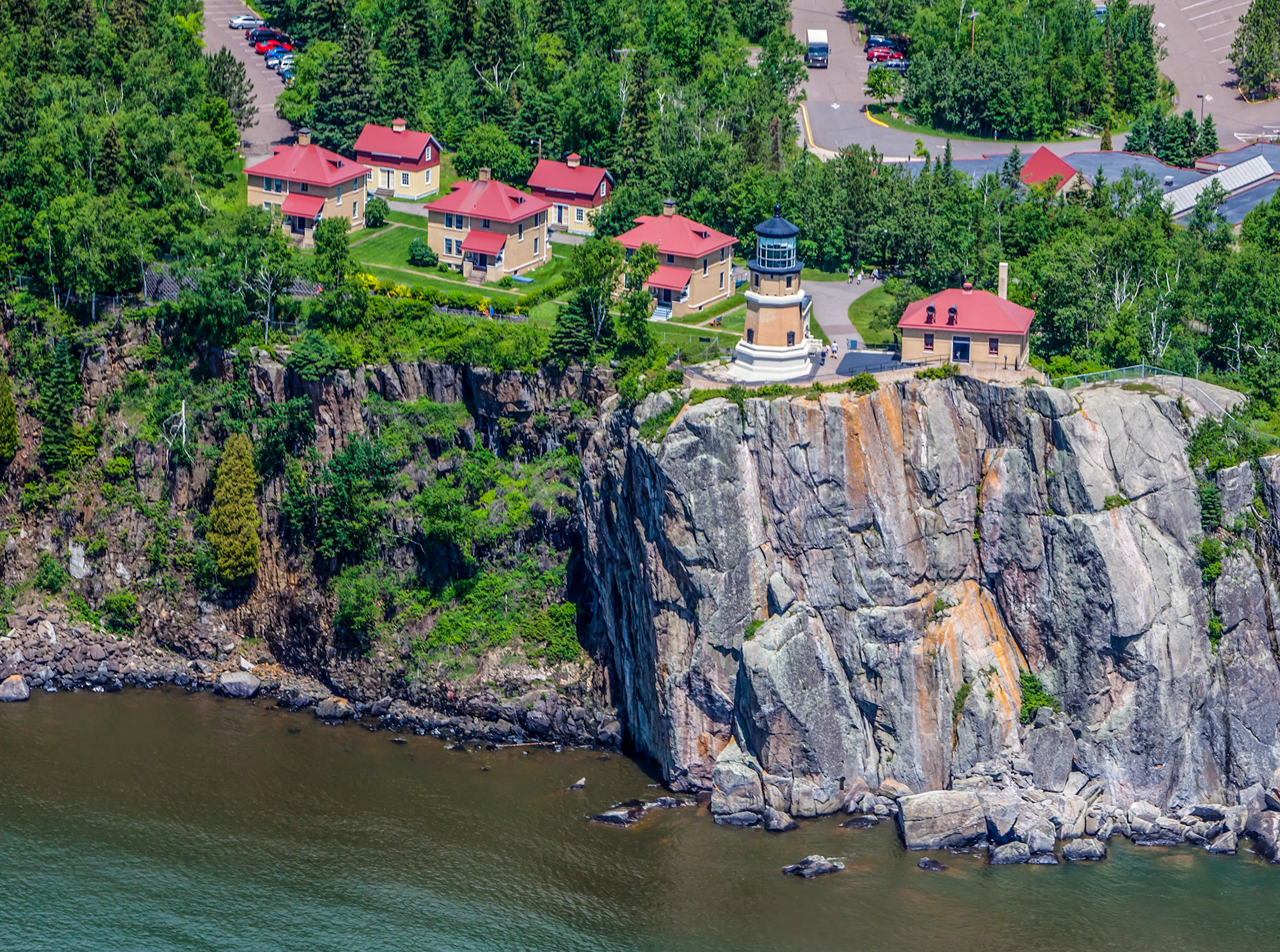 A birds eye view of Split Rock Lighthouse on a warm summer day!