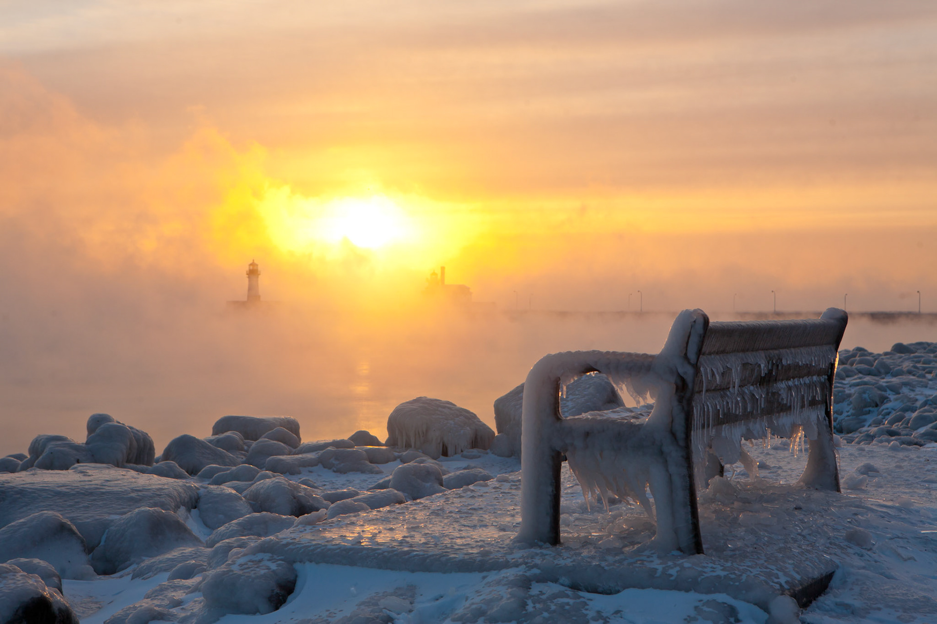 December 16th - Ice Bench - Waiting for SpringCold seating is available along the Duluth Lakewalk in the winter months.Come to me, all who labor and are heavy laden, and I will give you rest. Take my yoke upon you, and learn from me, for I am gentle and lowly in heart, and you will find rest for your souls. For my yoke is easy, and my burden is light.” Matthew 11:28-30
