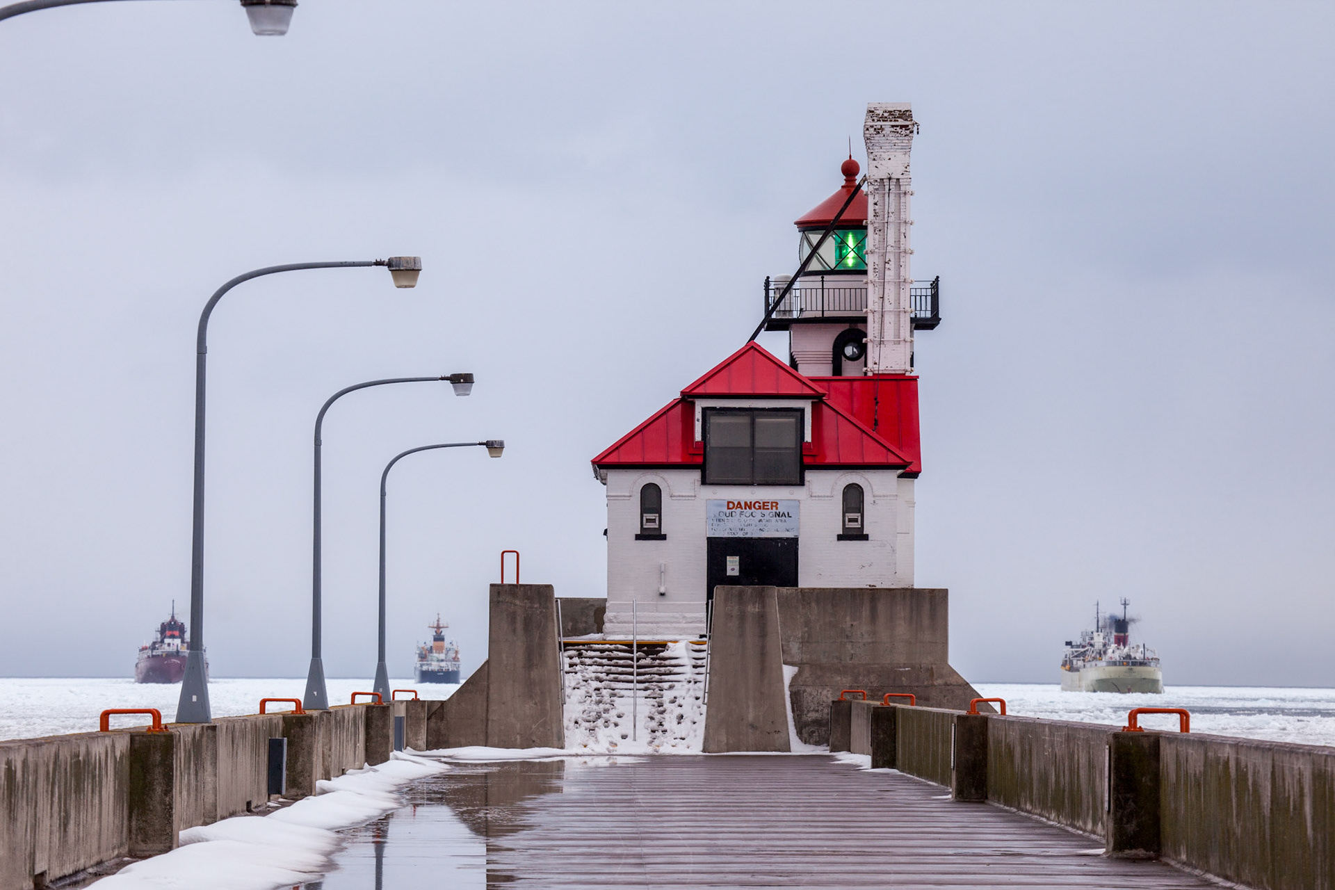 April 3 - Making Headway Thick lake ice slows up lakers as they make their way to open water with the help of the Coast Guard.Each year has its share of ice cover for the Lakers to push through, and even though it is often slow going, the arrival of springtime pushes forward. One scripture about persistence is Galatians 6:9 - "And let us not grow weary of doing good, for in due season we will reap if we do not give up."Keep working on your project today; a little at a time will provide great rewards.
