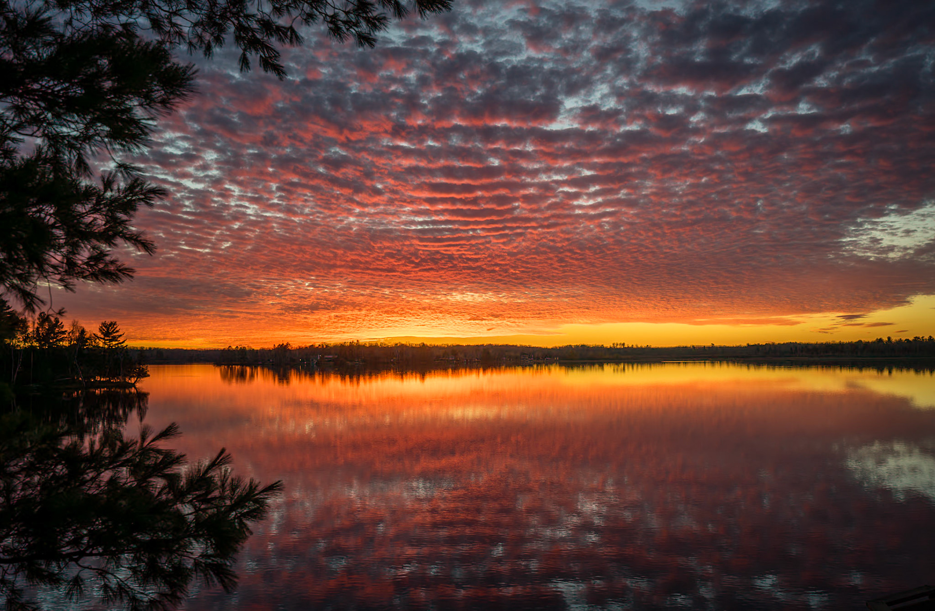 October 20 - Sunset Reflections With the peak color season for leaves now blown away with the wind and rain, mid-October's long, colorful sunsets seem more brilliant than ever.Even though the colors fade from the landscape and dark days lay ahead, there is hope in the brief period of light and color mixed in the sky at sunrise and sunset.So that those who dwell at the ends of the earth are in awe at your signs. You make the going out of the morning and the evening to shout for joy. Psalm 65:8