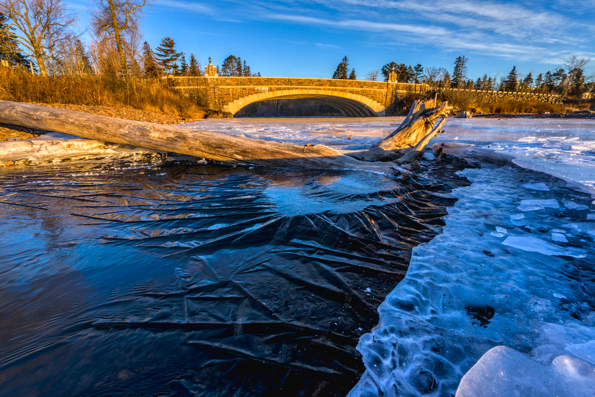 December 28th - Crincle Ice Ice formations at the mouth of the Lester River in Duluth make for interesting artwork.He makes me lie down in green pastures. He leads me beside still waters.Psalm 23:2