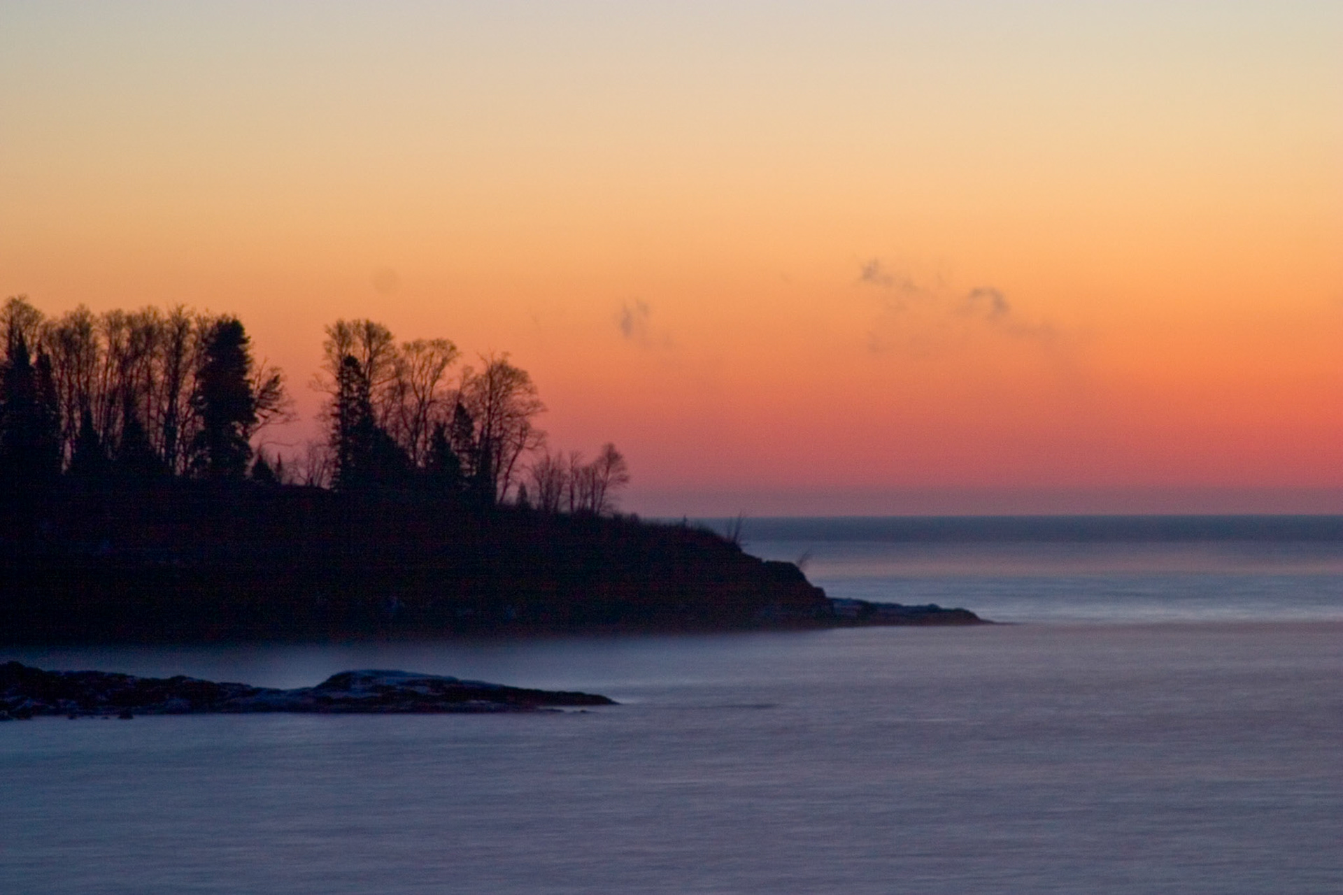 Pastels colors of a December morning fill the skies of a Northshore sunrise