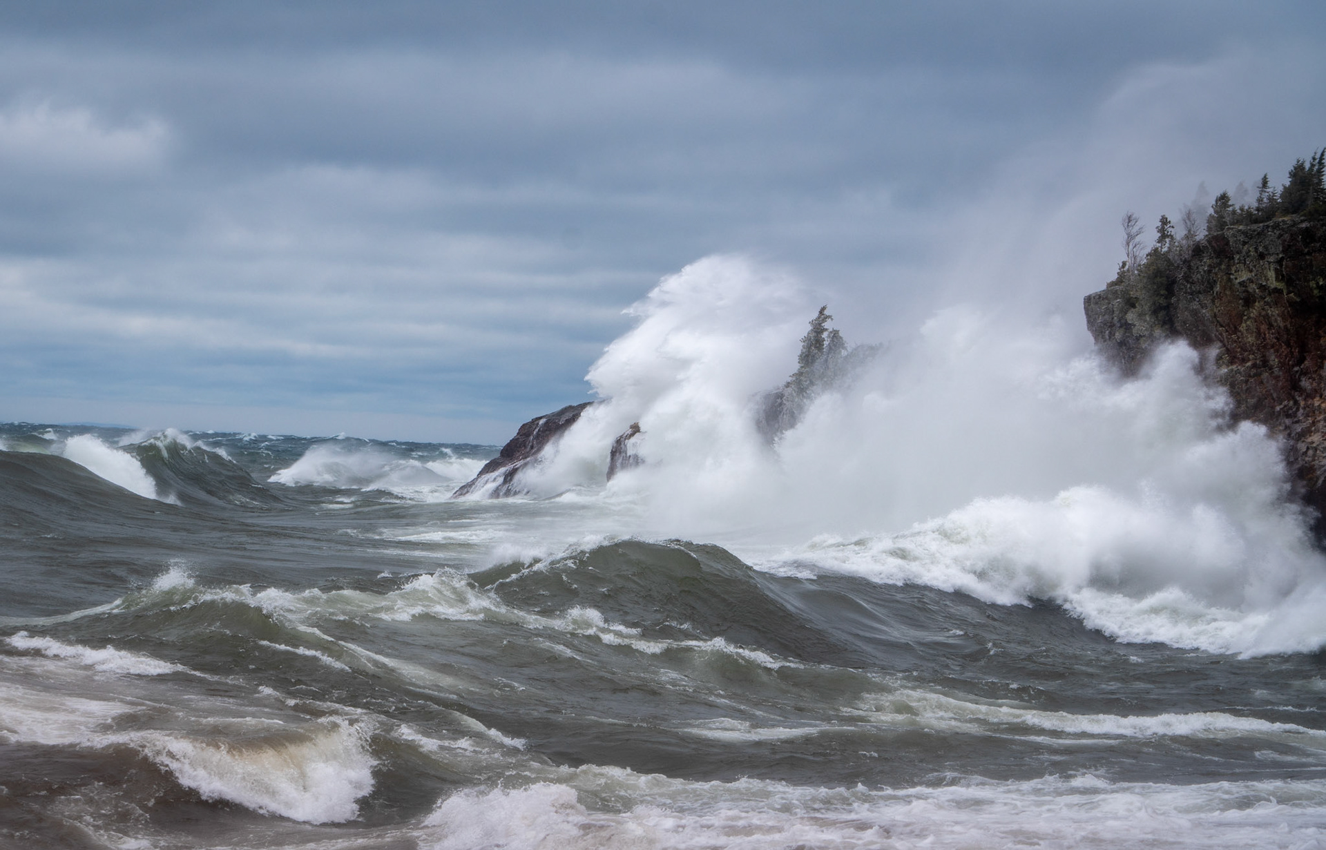 April 12 - Raw PowerWith April now leaning into springtime, winter has mostly lost its grip, but it can still pack a punch when it wants to.Here, towering waves slam the high cliffs of Lake Superior's north shore, creating a stir and a majestic view of water in action."The Lord on high is mightier than the noise of many waters, yea, than the mighty waves of the sea." - Psalm 93:4It doesn't take much to make one feel small, which is OK.