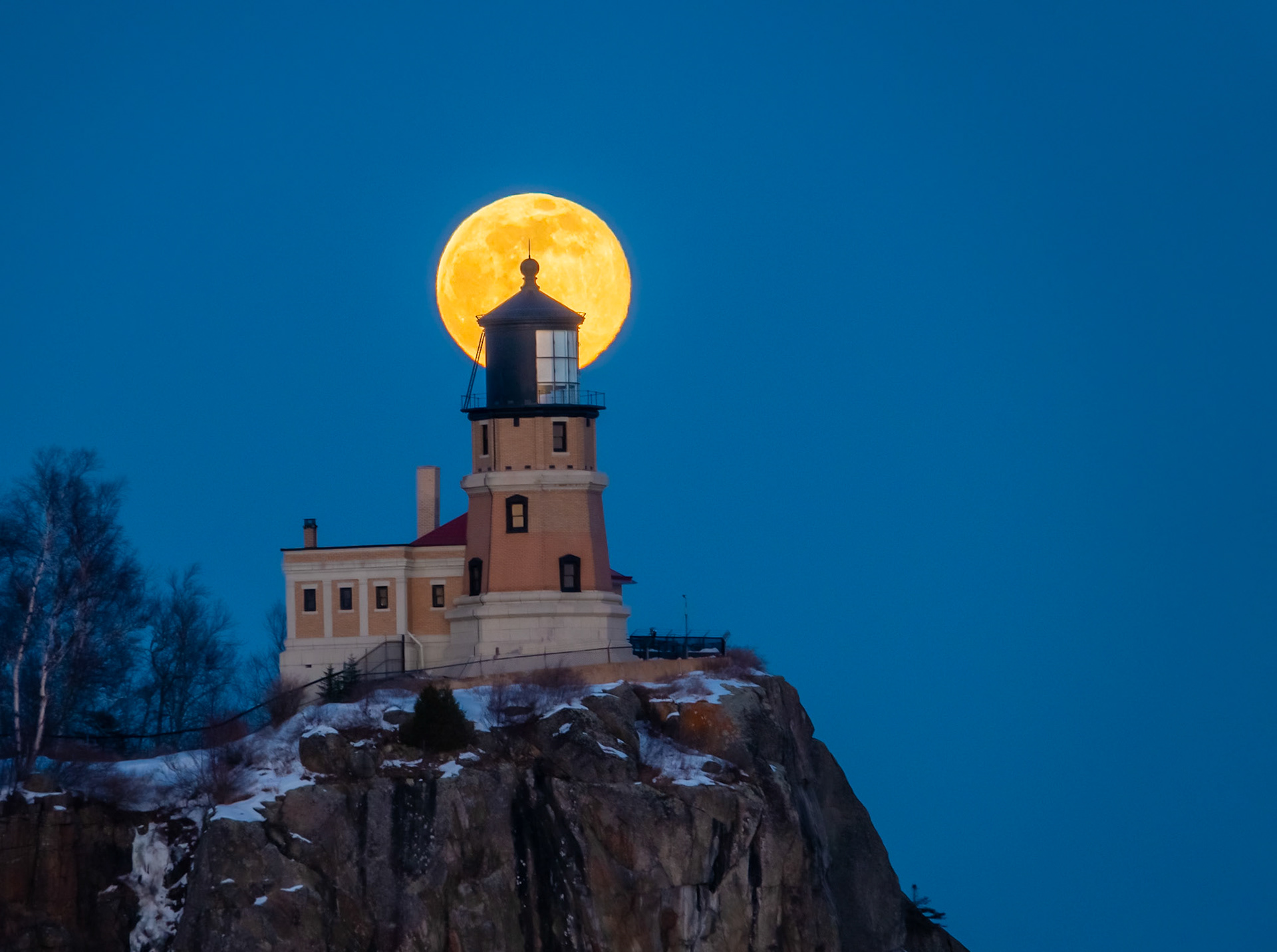 February 6 - The February Full "Snow" Moon passes behind Split Rock Lighthouse on its appointed trajectory through the night skies. When I look at your heavens, the work of your fingers, the moon, and the stars, which you have set in place. Psalm 8:3