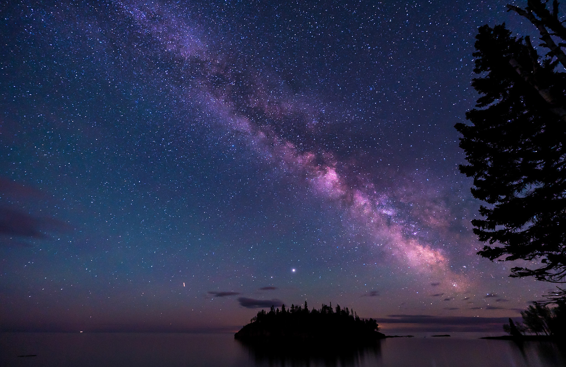 May 29 - Milky Way Rising The Milky way rising over Lake Superior. The heavens declare the glory of God,and the sky above[a] proclaims his handiwork. Psalm 19:1