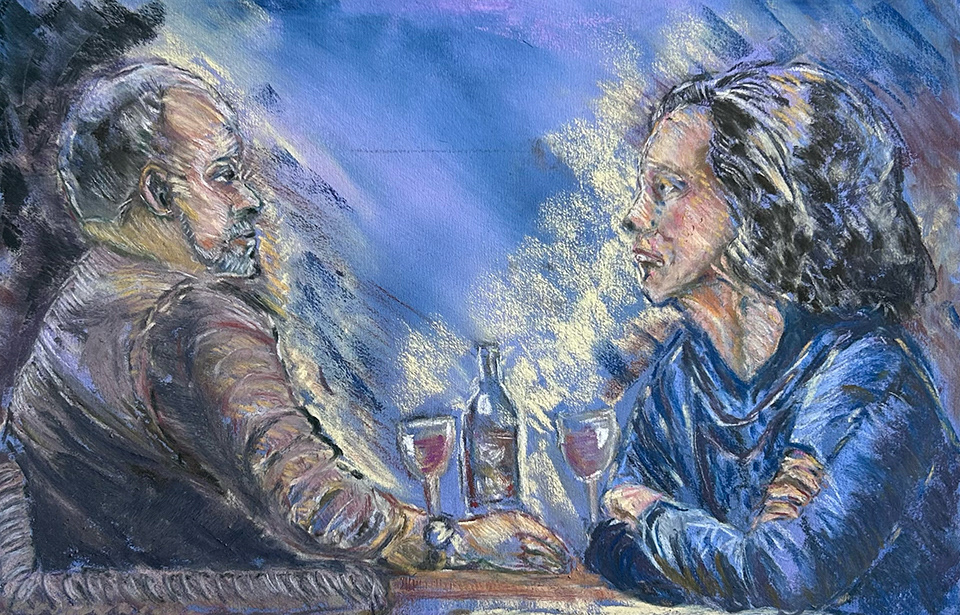 Stillness. 11 x 17.5. U-Art sanded paper. 2025