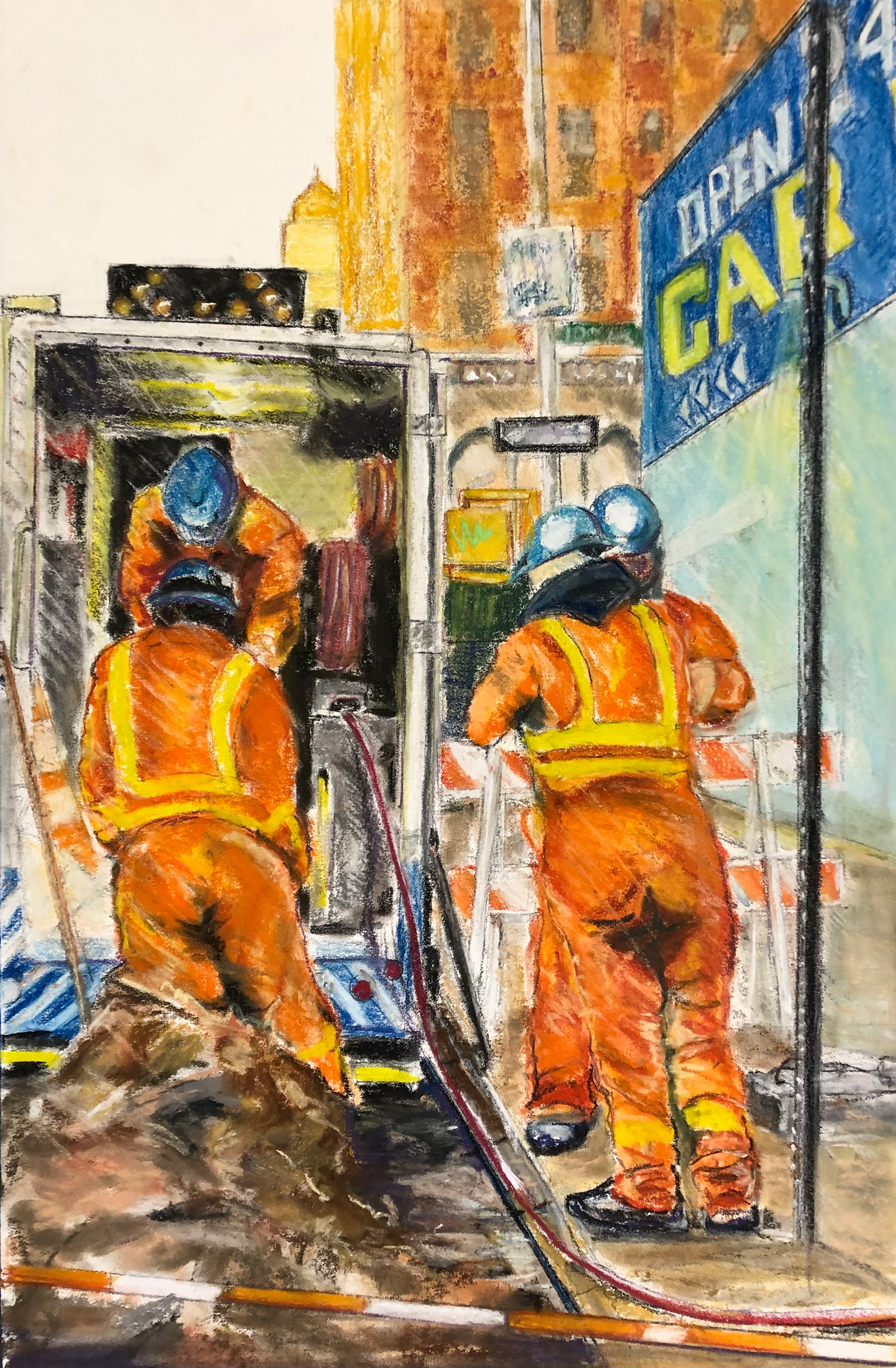 On Call, 13.25 x 20.5 (2022). In Private Collection